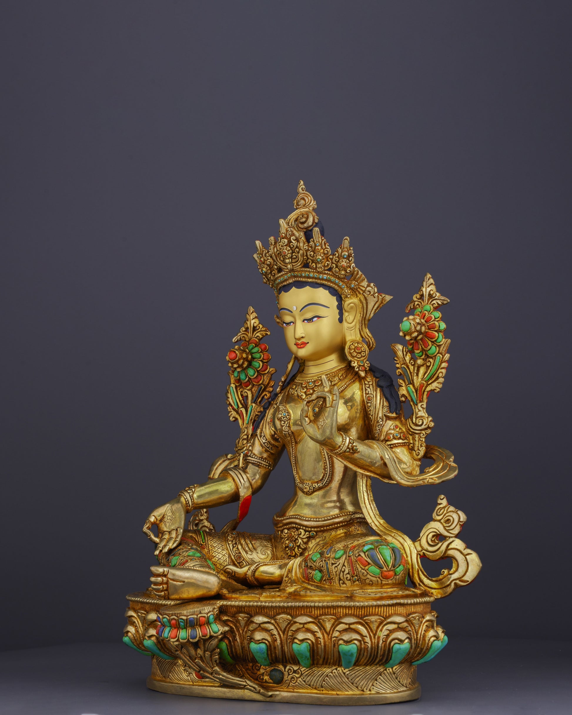 Divine Compassion | The Exquisite Green Tara Handcrafted Statue - Authentic Handcrafted Statue