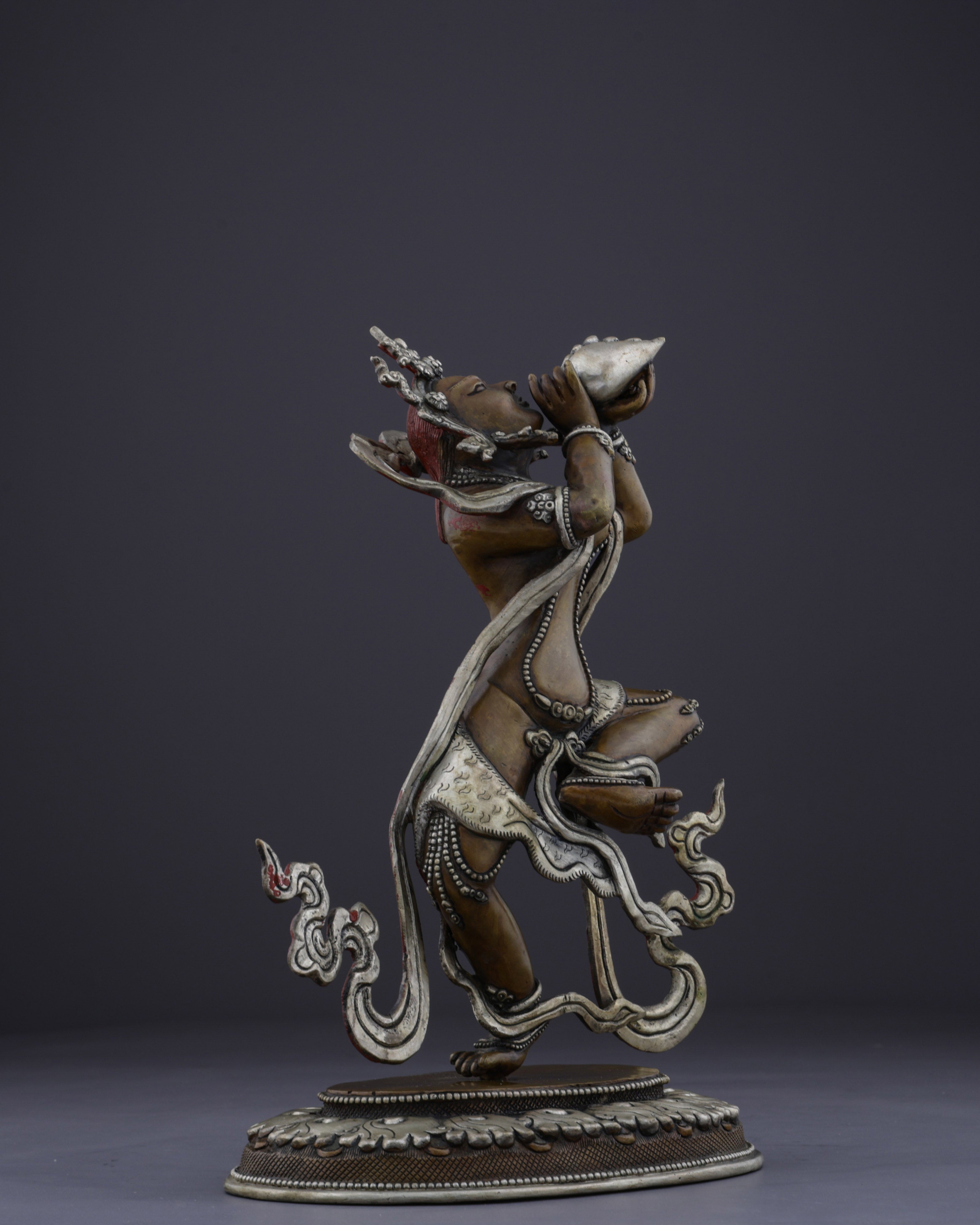 The Celestial Sky Dancer | Nepalese Handmade Oxidized Tantric Dakini Statue