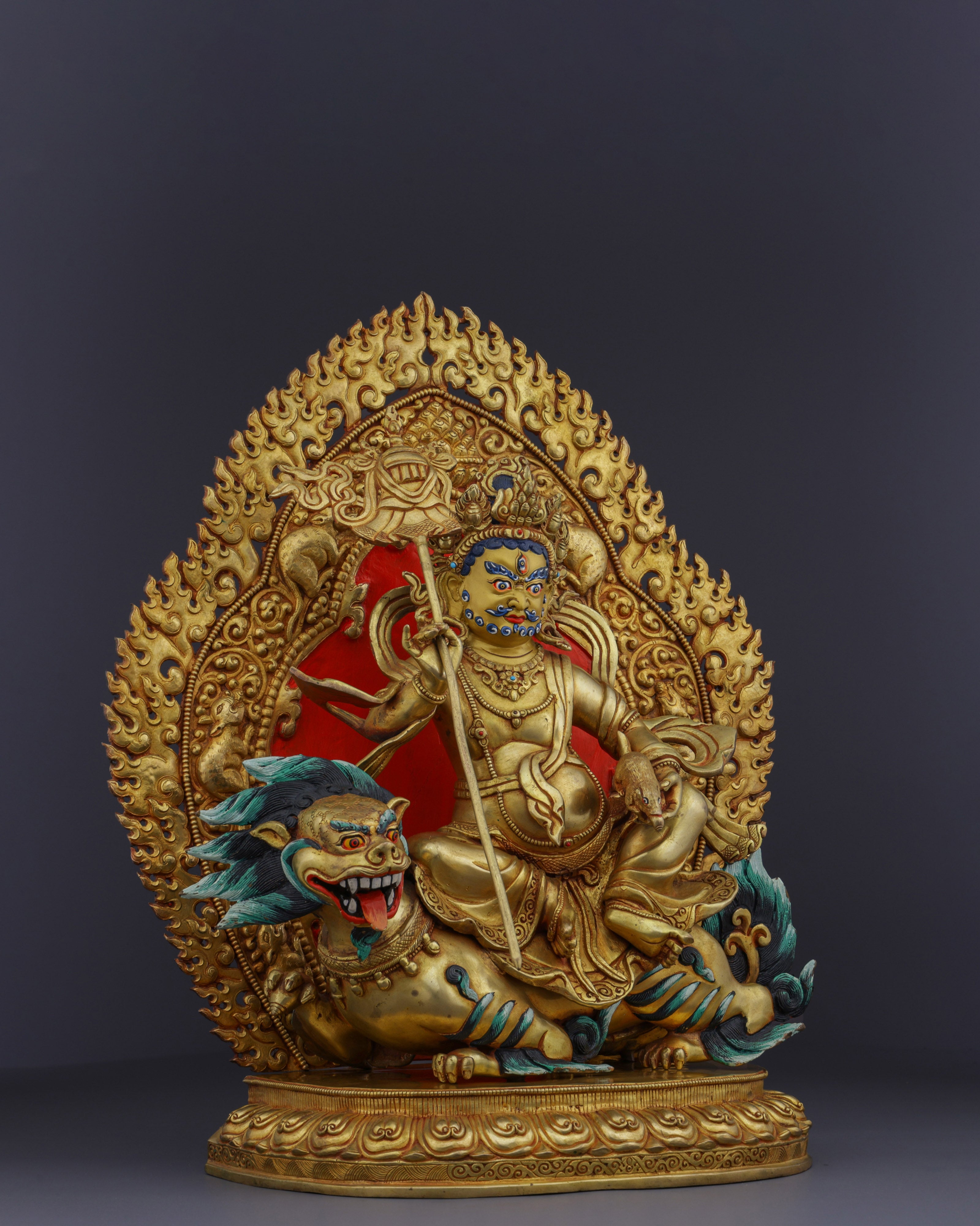 The Guardian of Wealth | Handcrafted Namtoshe on Lion Statue