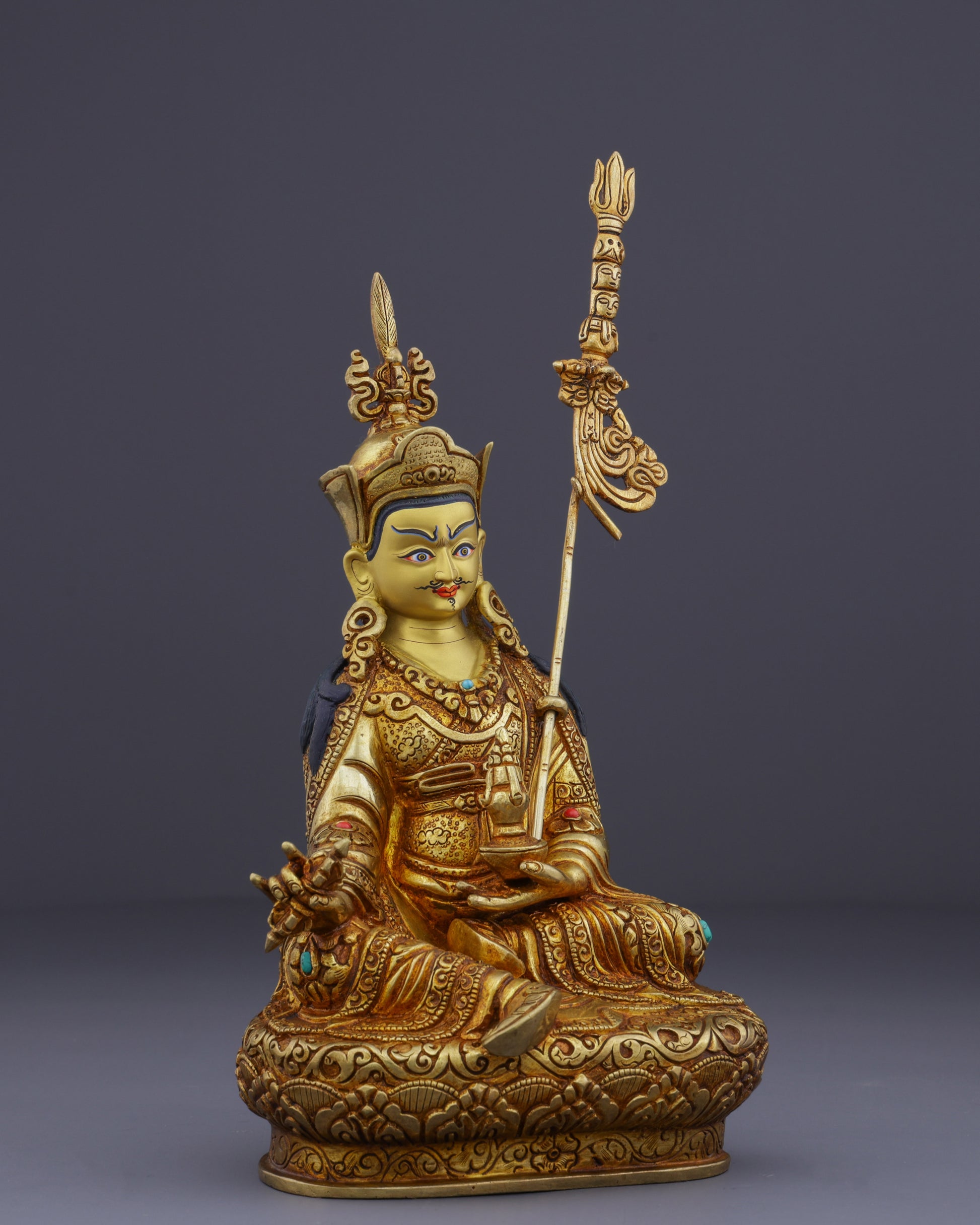 Golden Radiance | Exquisite Guru Ringpoche Masterpiece - Authentic Handcrafted Statue