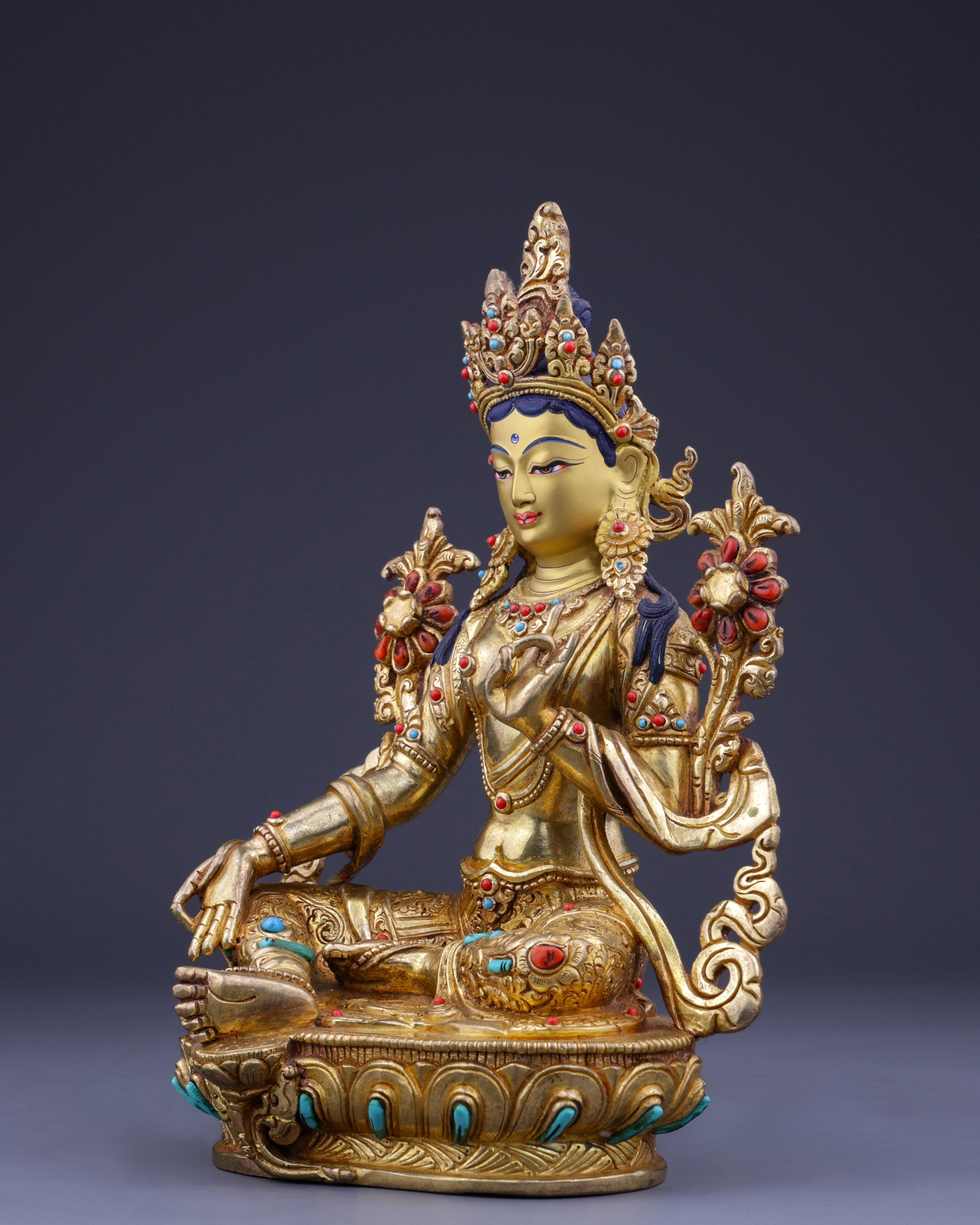 Divine Mother of Liberation | Exquisite Green Tara in Royal Elegance