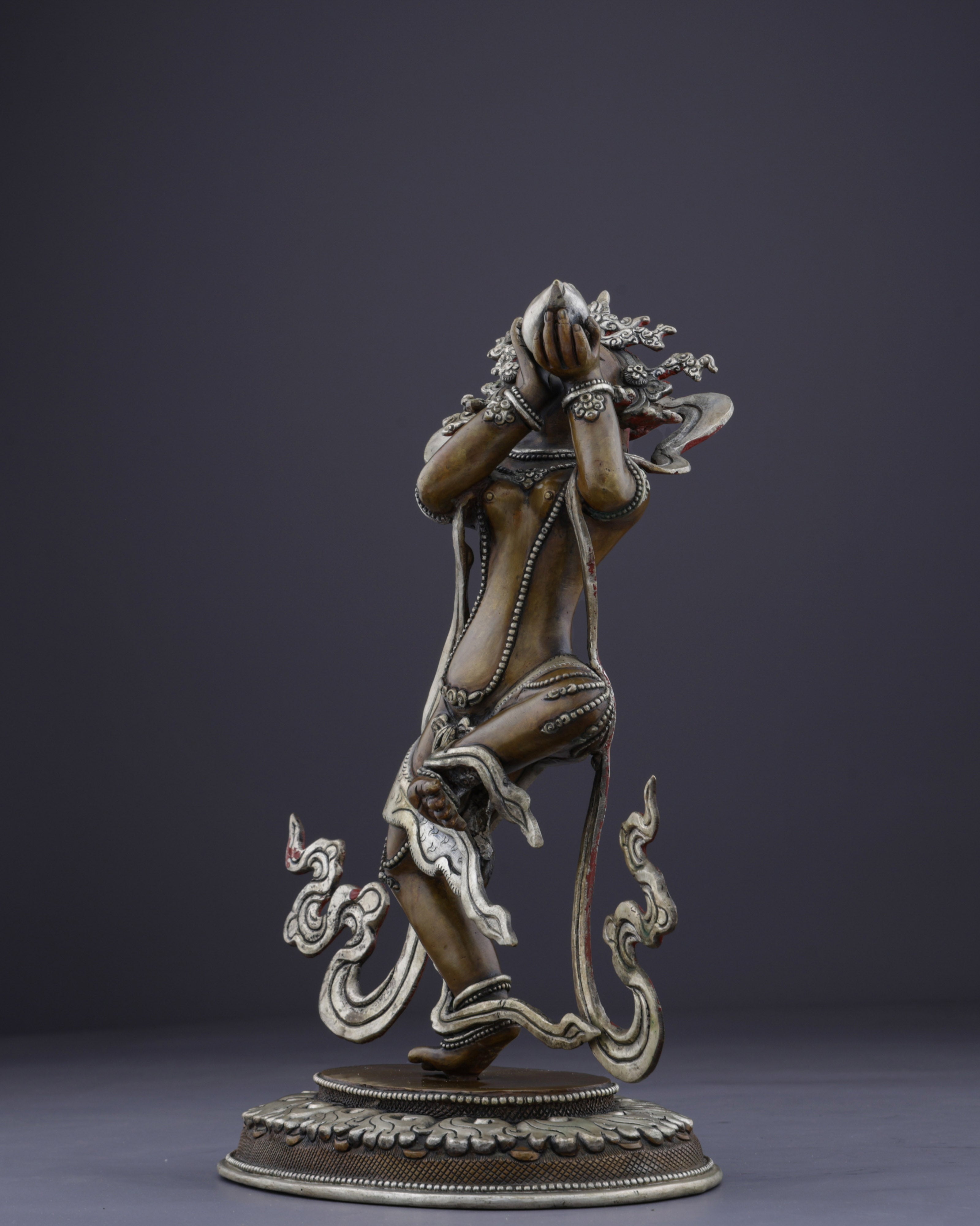 The Celestial Sky Dancer | Nepalese Handmade Oxidized Tantric Dakini Statue