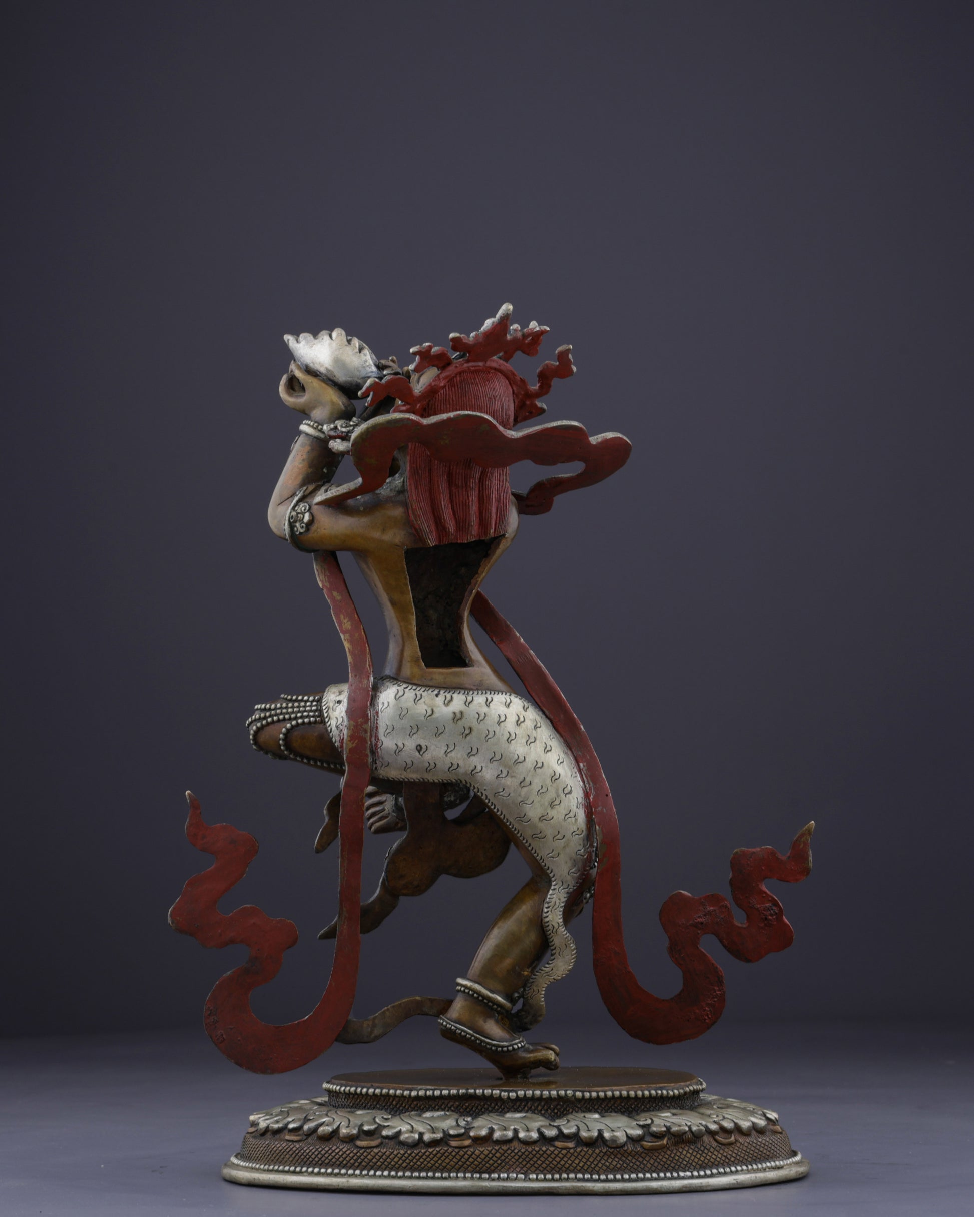 The Celestial Sky Dancer | Nepalese Handmade Oxidized Tantric Dakini Statue - Authentic Handcrafted Statue