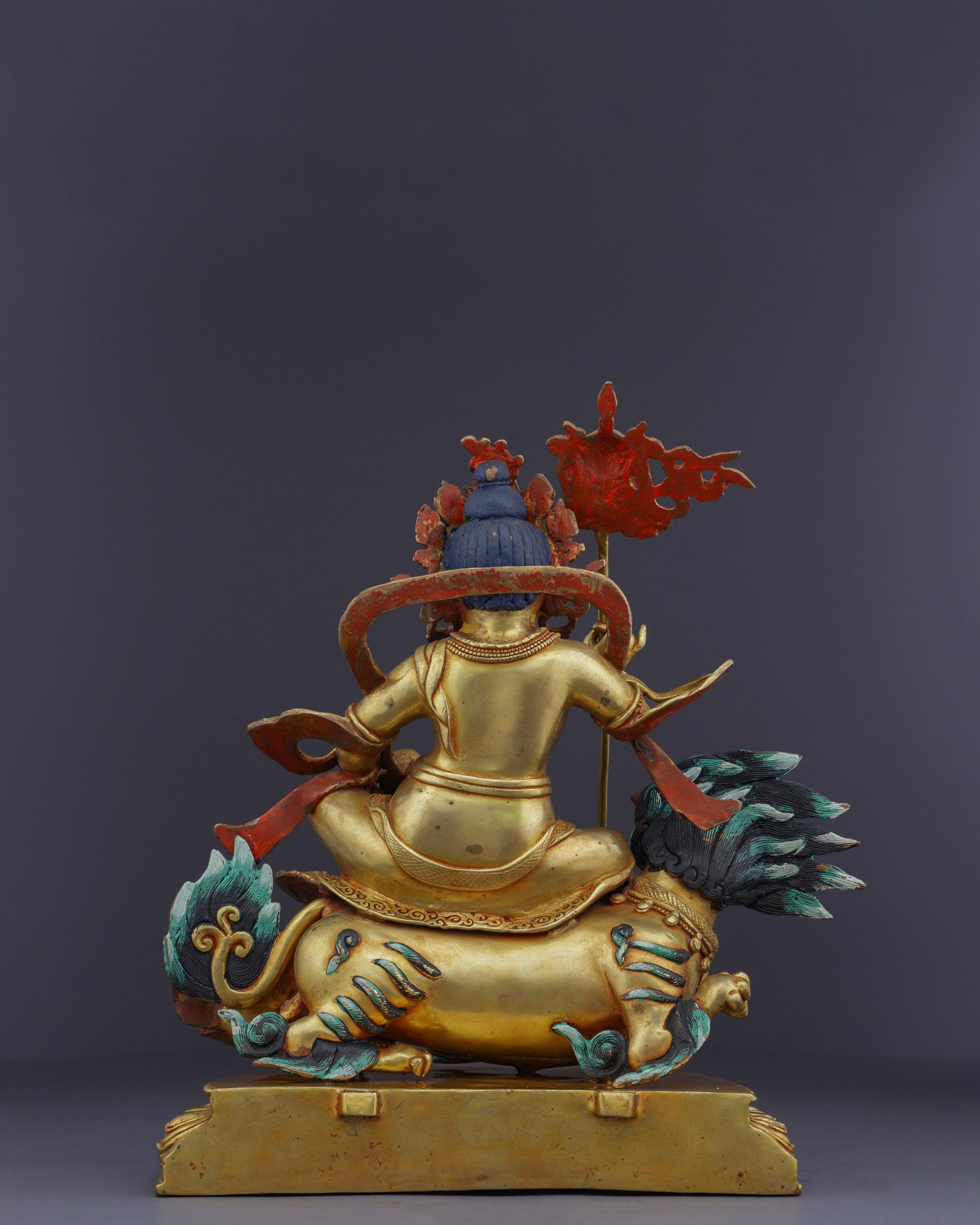 The Guardian of Wealth | Handcrafted Namtoshe on Lion Statue - Authentic Handcrafted Statue
