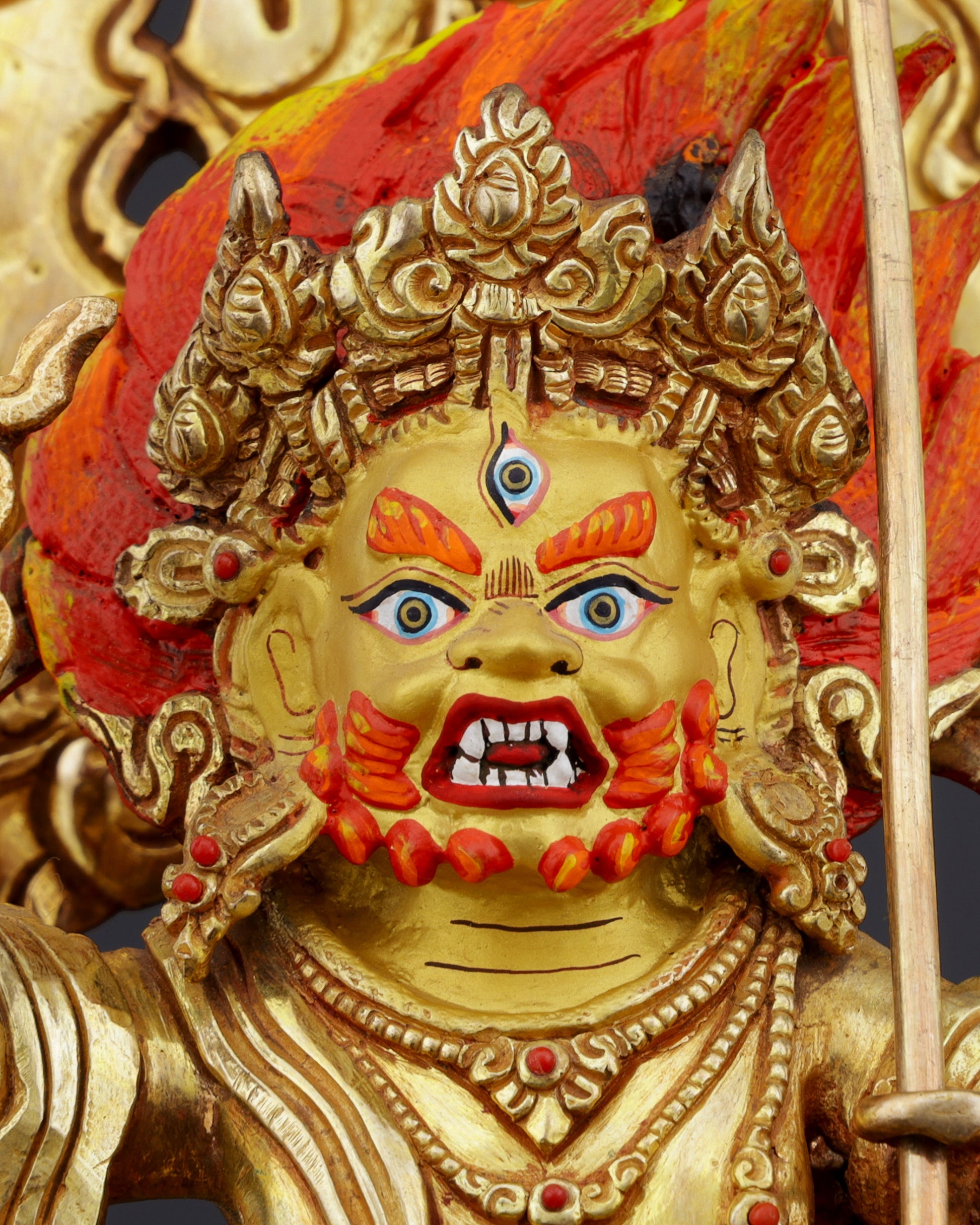 Sacred Guardian of Prosperity | Handcrafted White Dzambhala on Dragon Statue - Authentic Handcrafted Statue