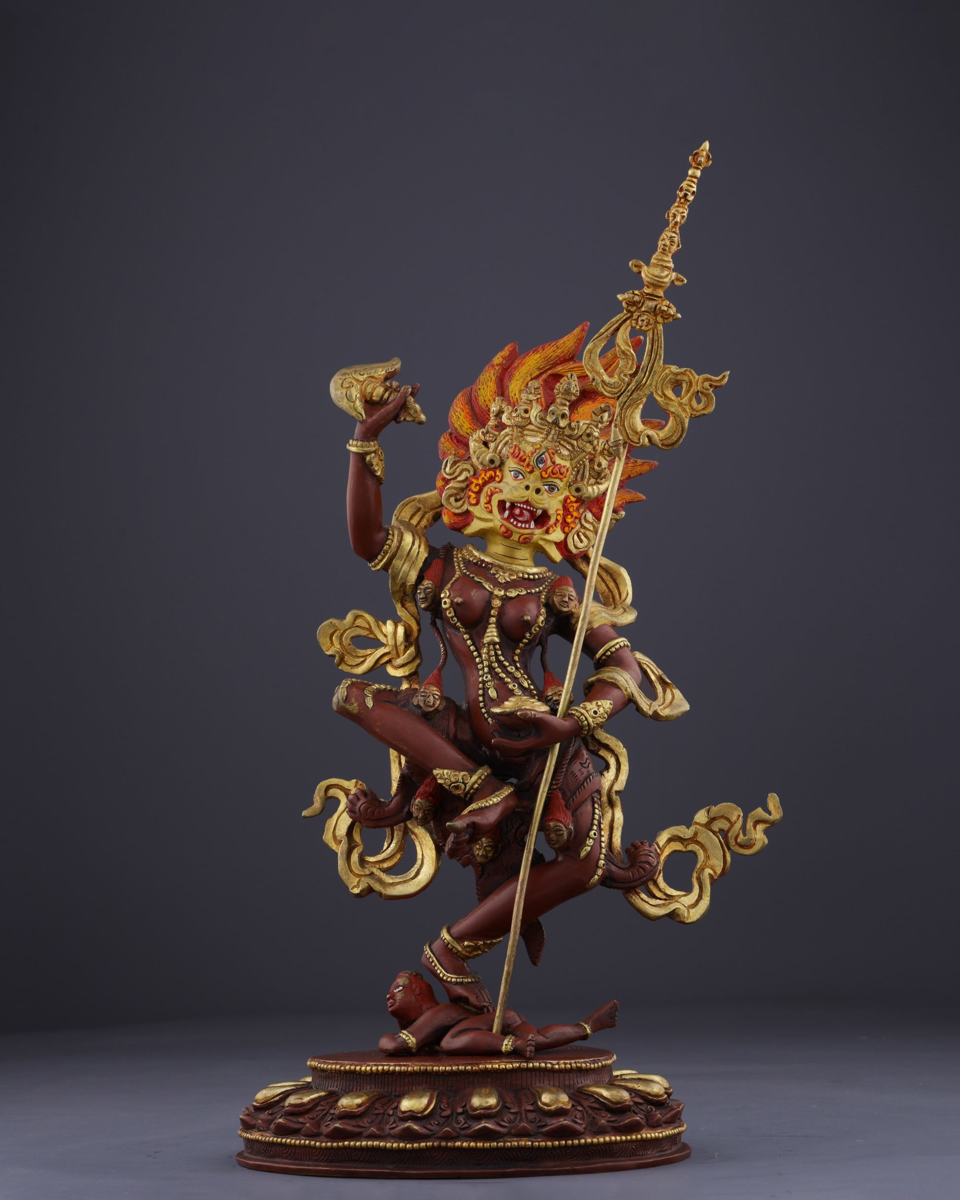 The Sacred Guardian | Nepalese Handmade Simhamukha Statue - Authentic Handcrafted Statue