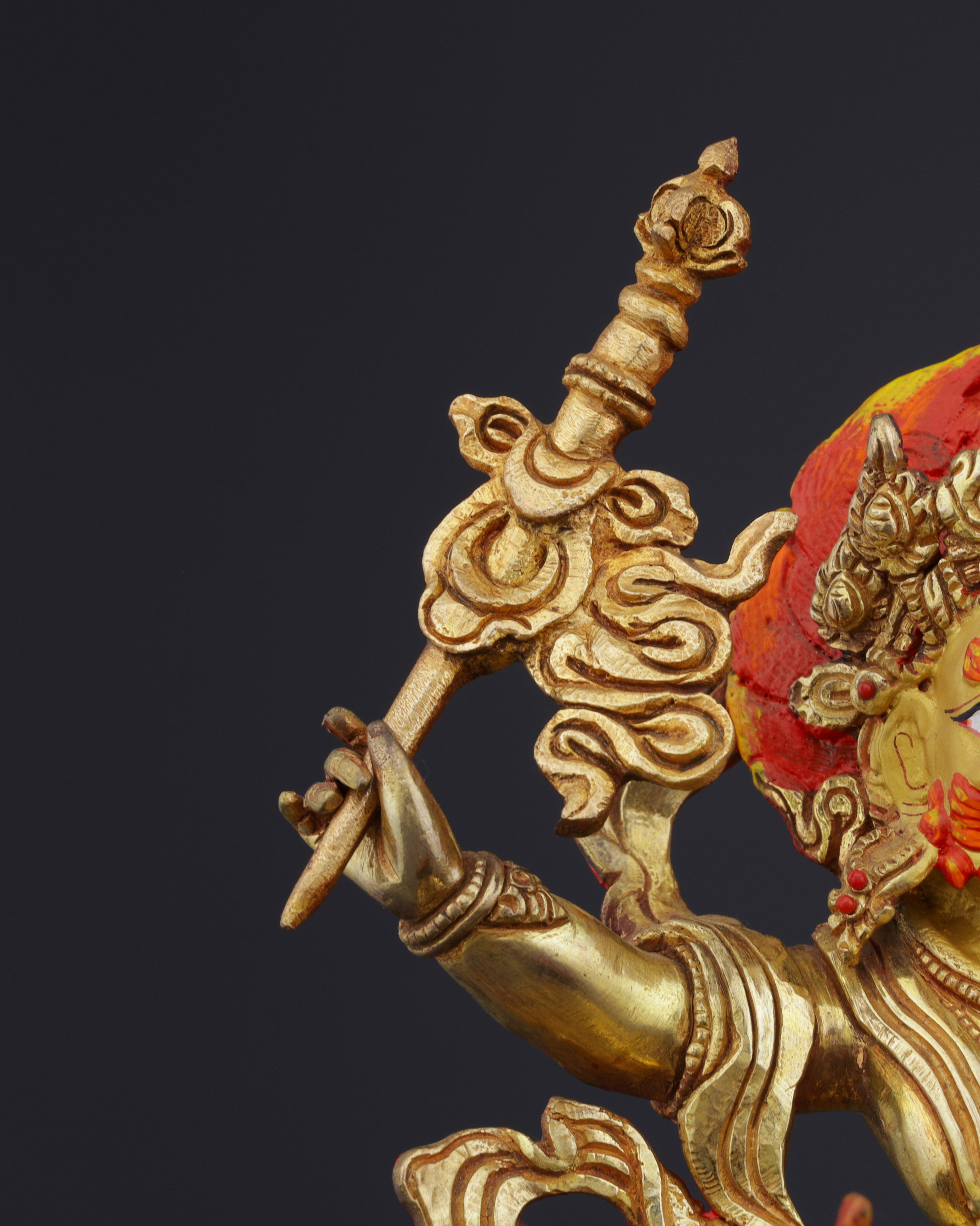 Sacred Guardian of Prosperity | Handcrafted White Dzambhala on Dragon Statue