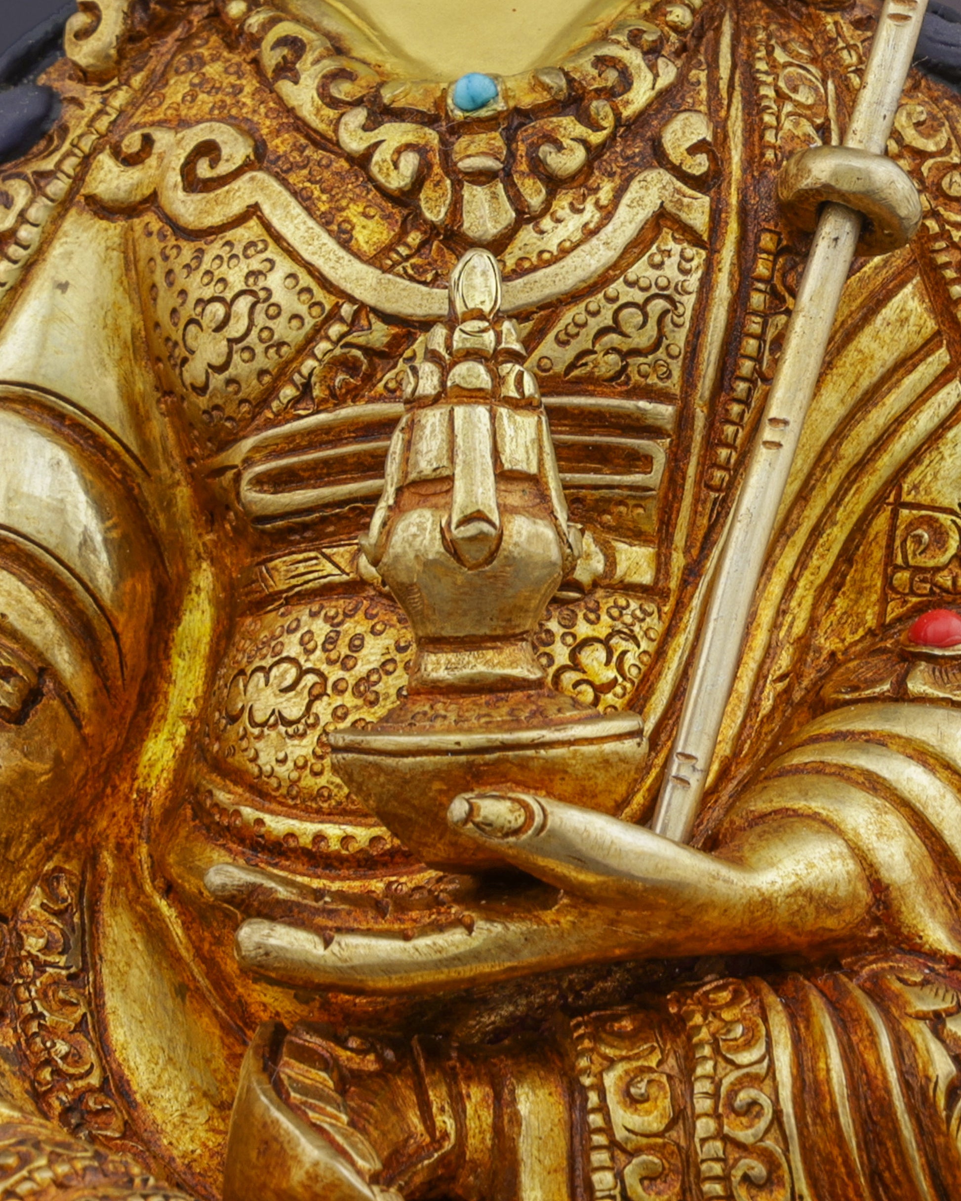 Golden Radiance | Exquisite Guru Ringpoche Masterpiece - Authentic Handcrafted Statue