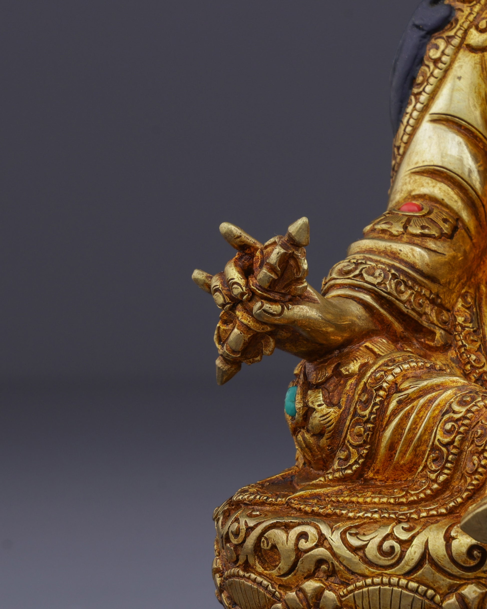 Golden Radiance | Exquisite Guru Ringpoche Masterpiece - Authentic Handcrafted Statue