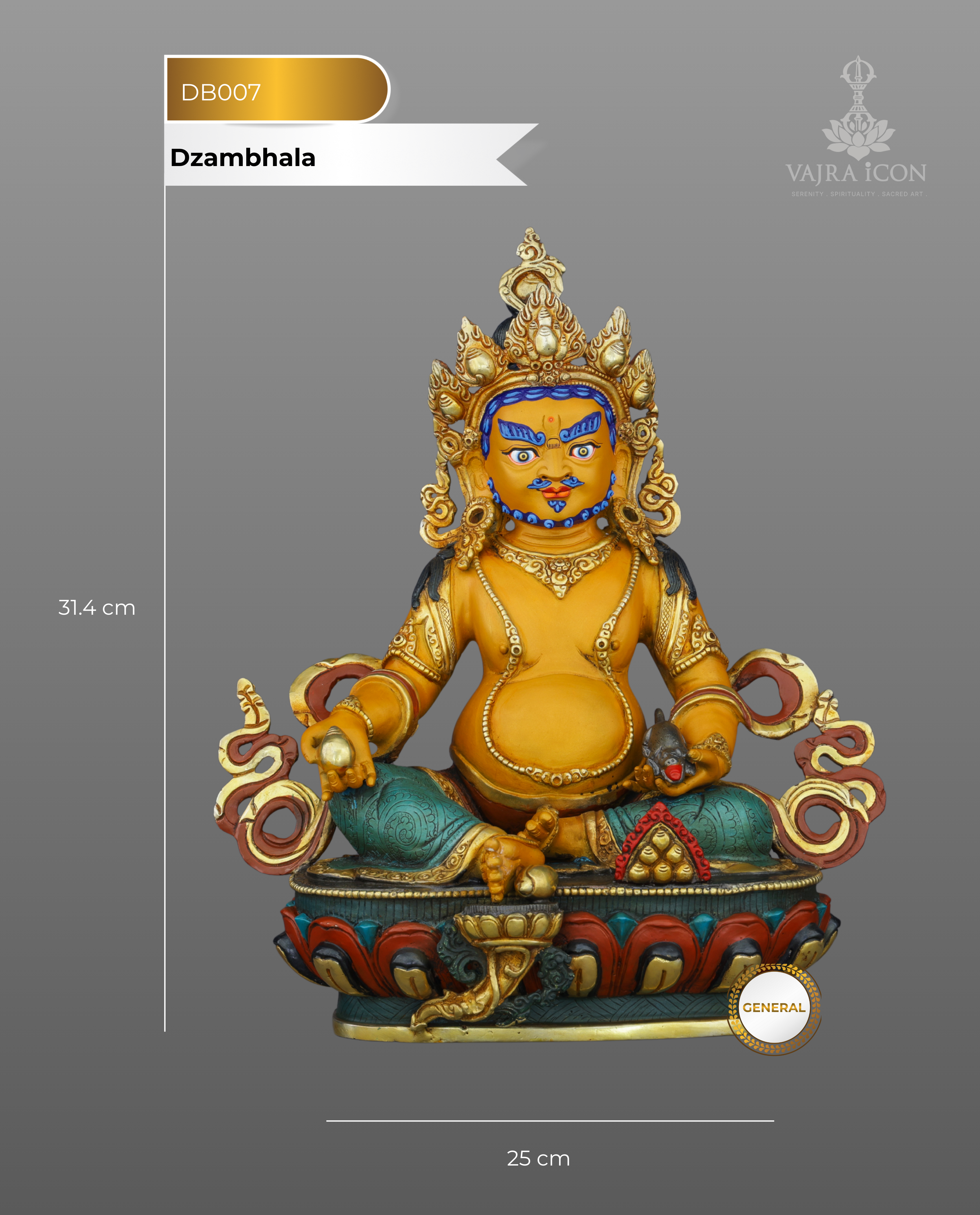 Divine Abundance | Vibrant Nepalese Dzambhala Statue