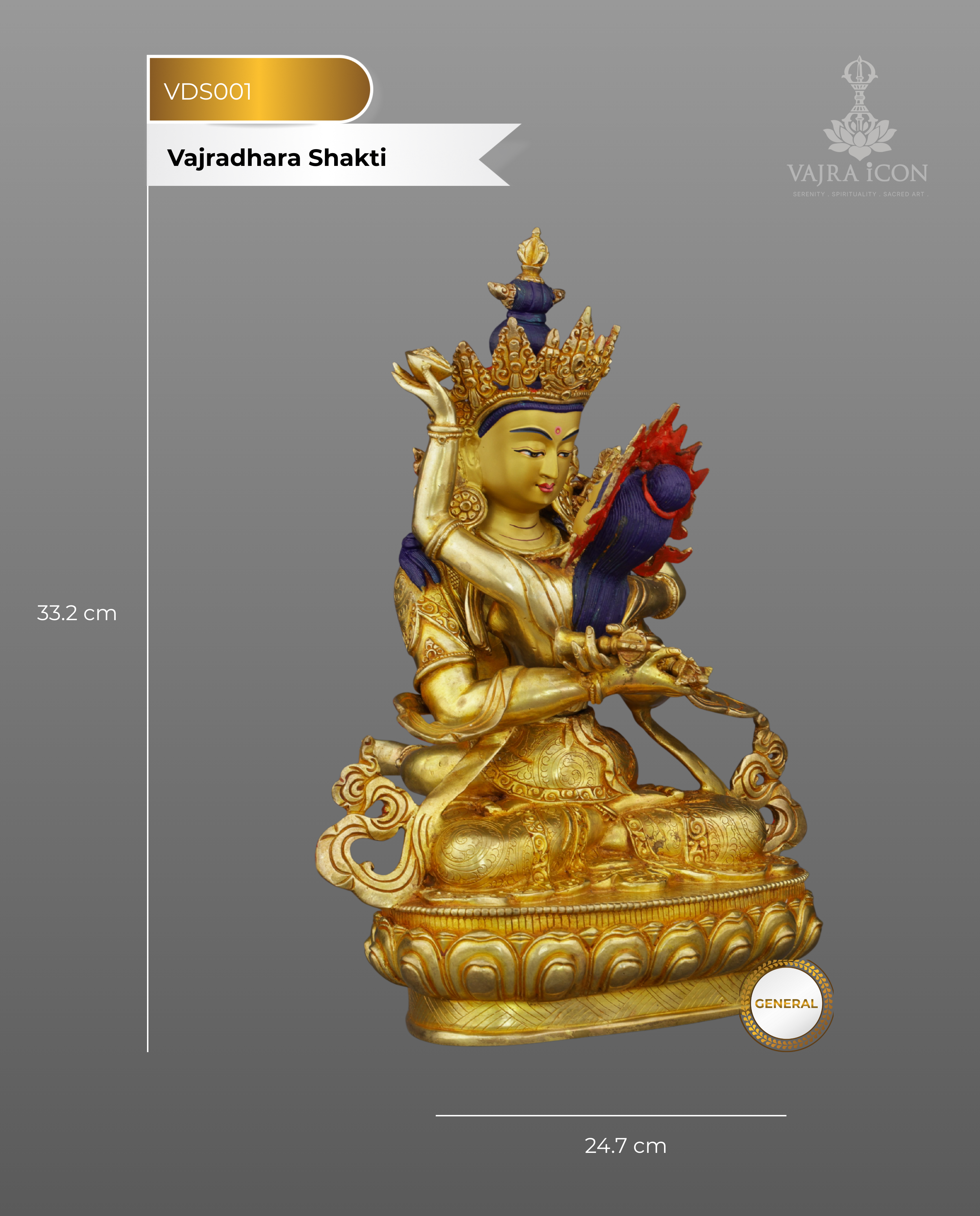 Divine Union | Exquisite 24K Gold Vajradhara Shakti Statue&nbsp;