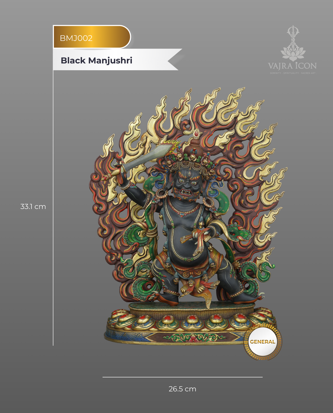Black Manjushri Statue | Illuminating Wisdom Through Darkness