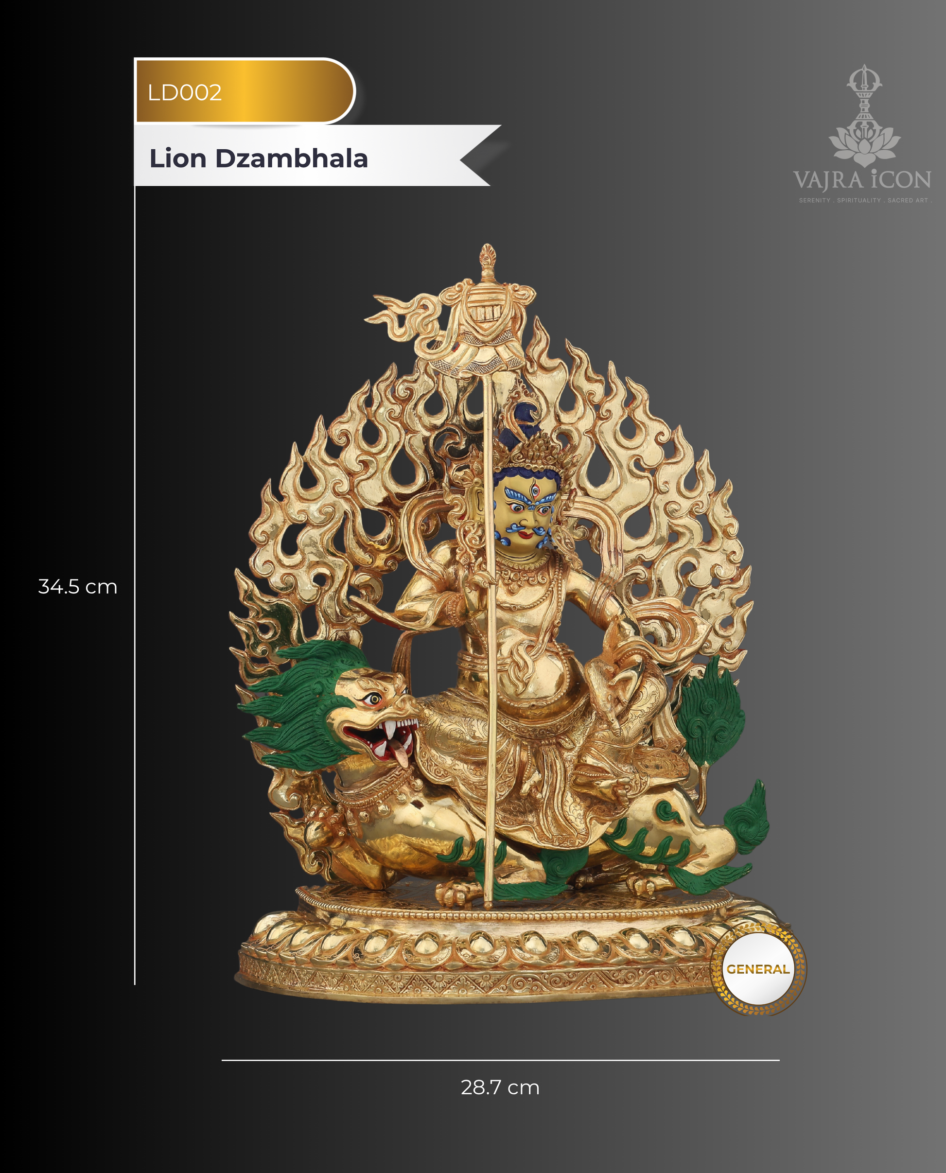 Lion Dzambhala Statue | Handcrafted in Nepal - Authentic Handcrafted Statue