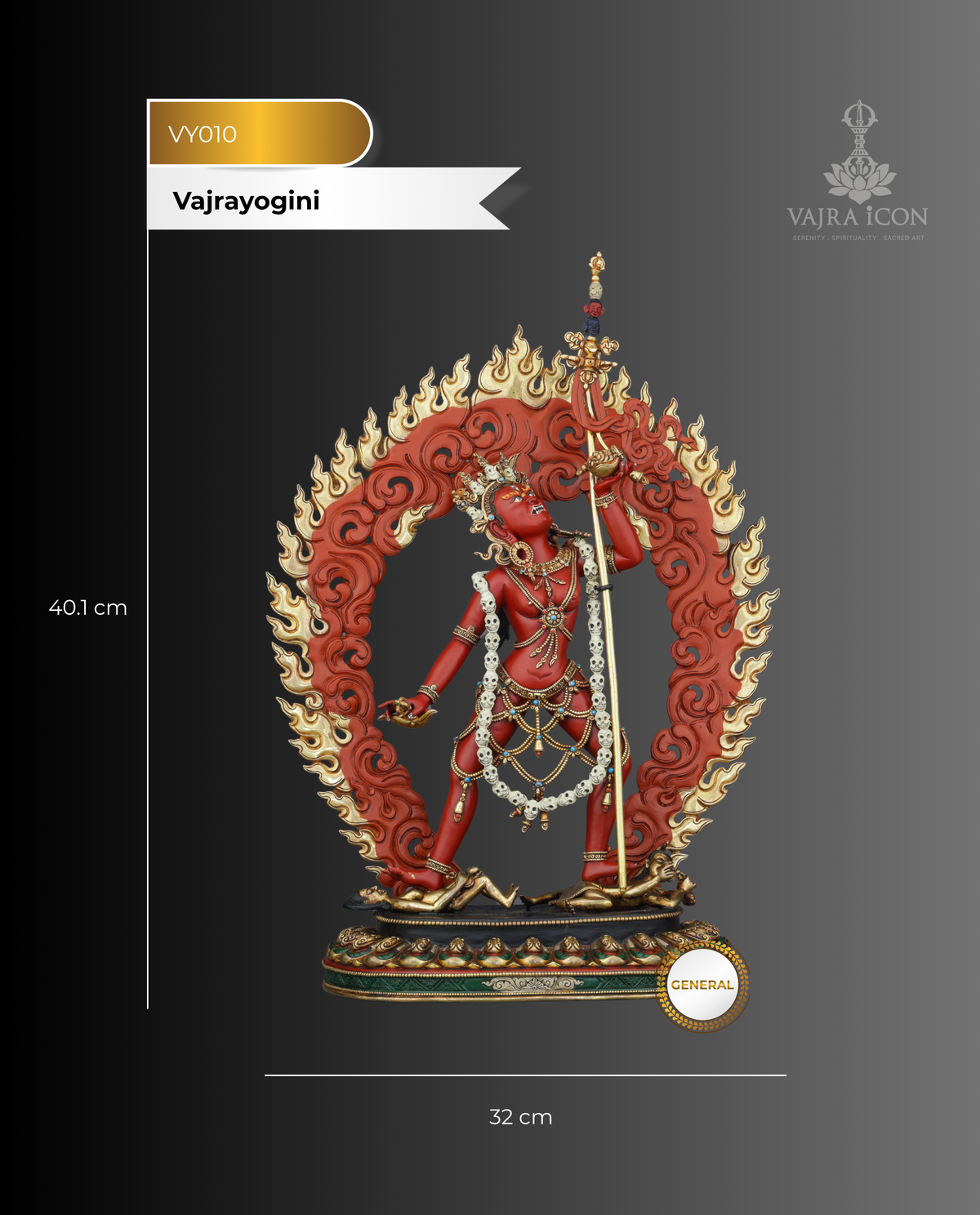 Crimson Dakini of Enlightenment | Vajrayogini Statue - Authentic Handcrafted Statue