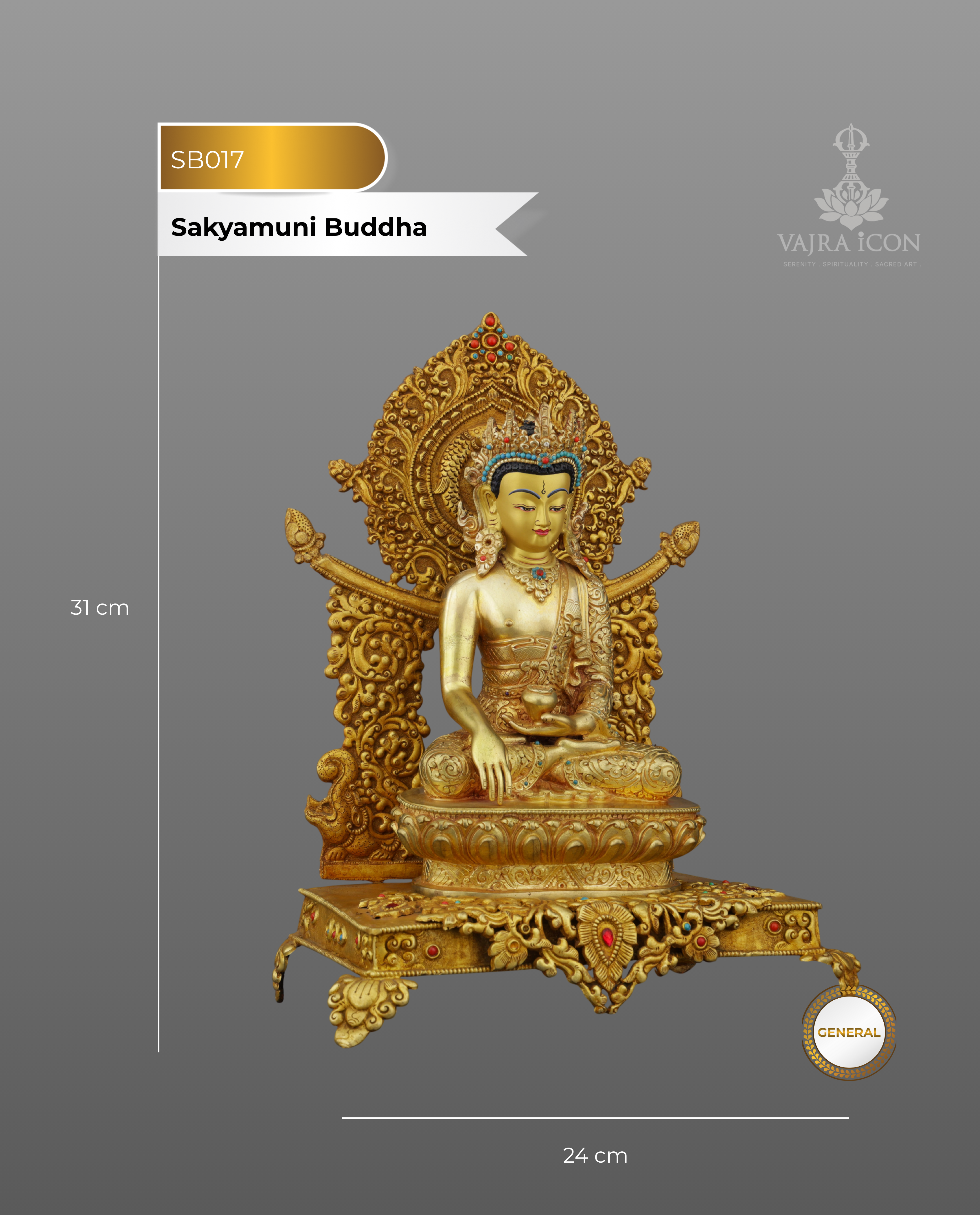 Majestic Sakyamuni Buddha on Royal Throne | Enlightened Master in Supreme Splendor