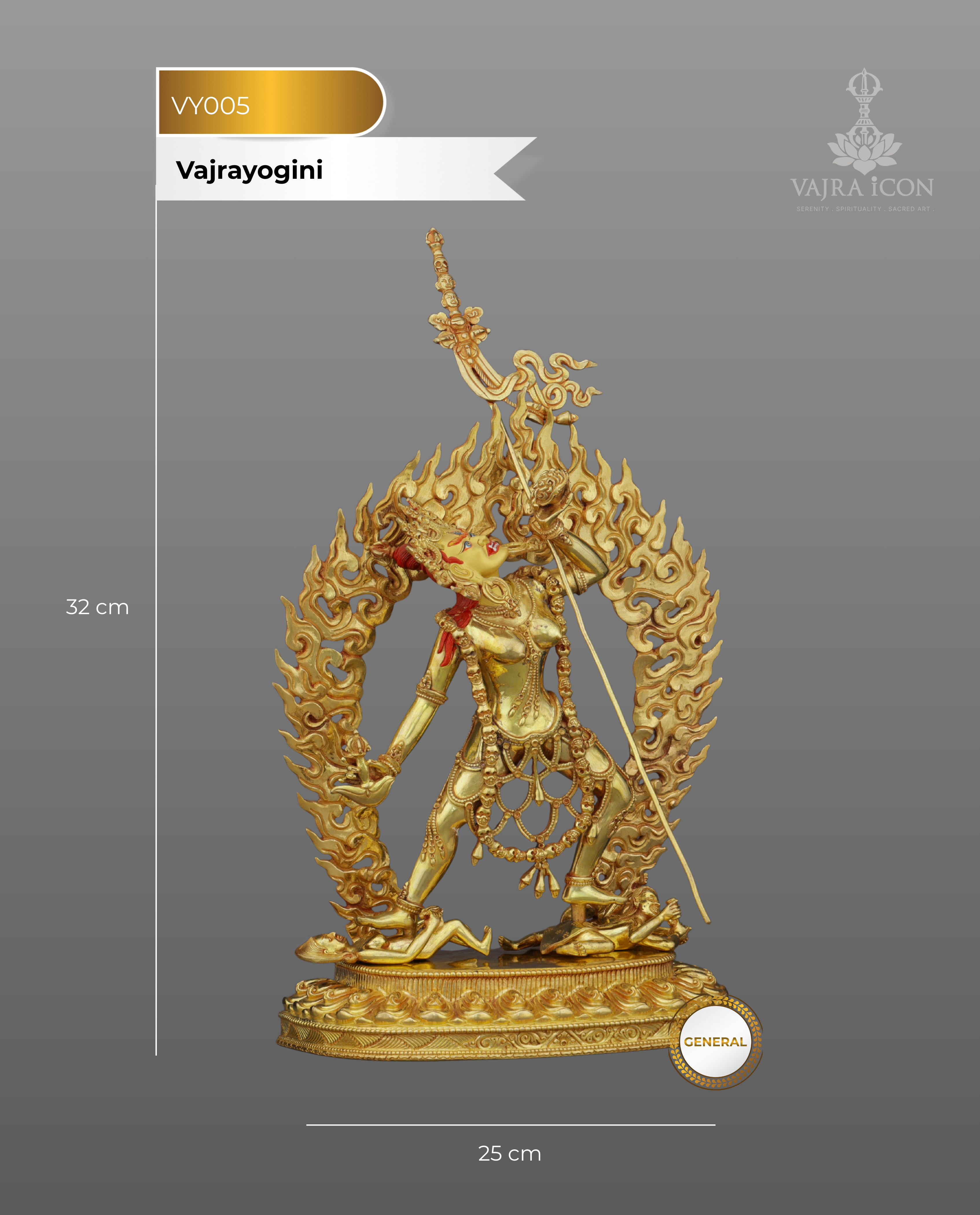 Exquisite Vajrayogini Statue | Embodiment of Blissful Wisdom in Sacred Gold