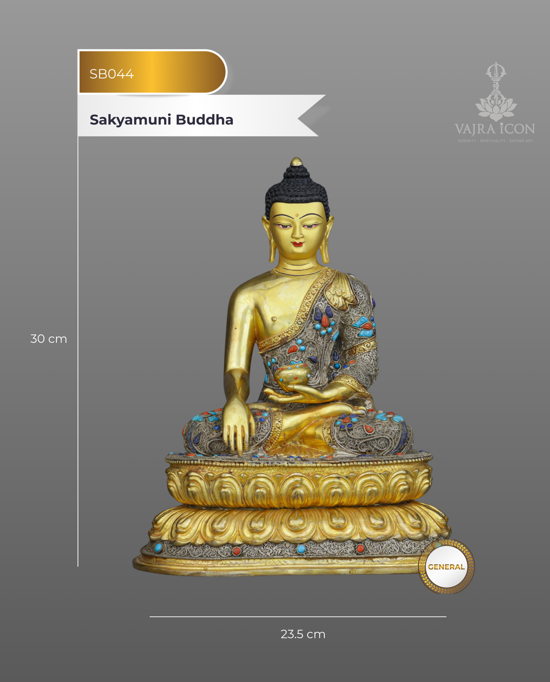 Exquisite 24K Gold Gilded Sakyamuni Buddha Statue | Masterpiece of Nepalese Artistry