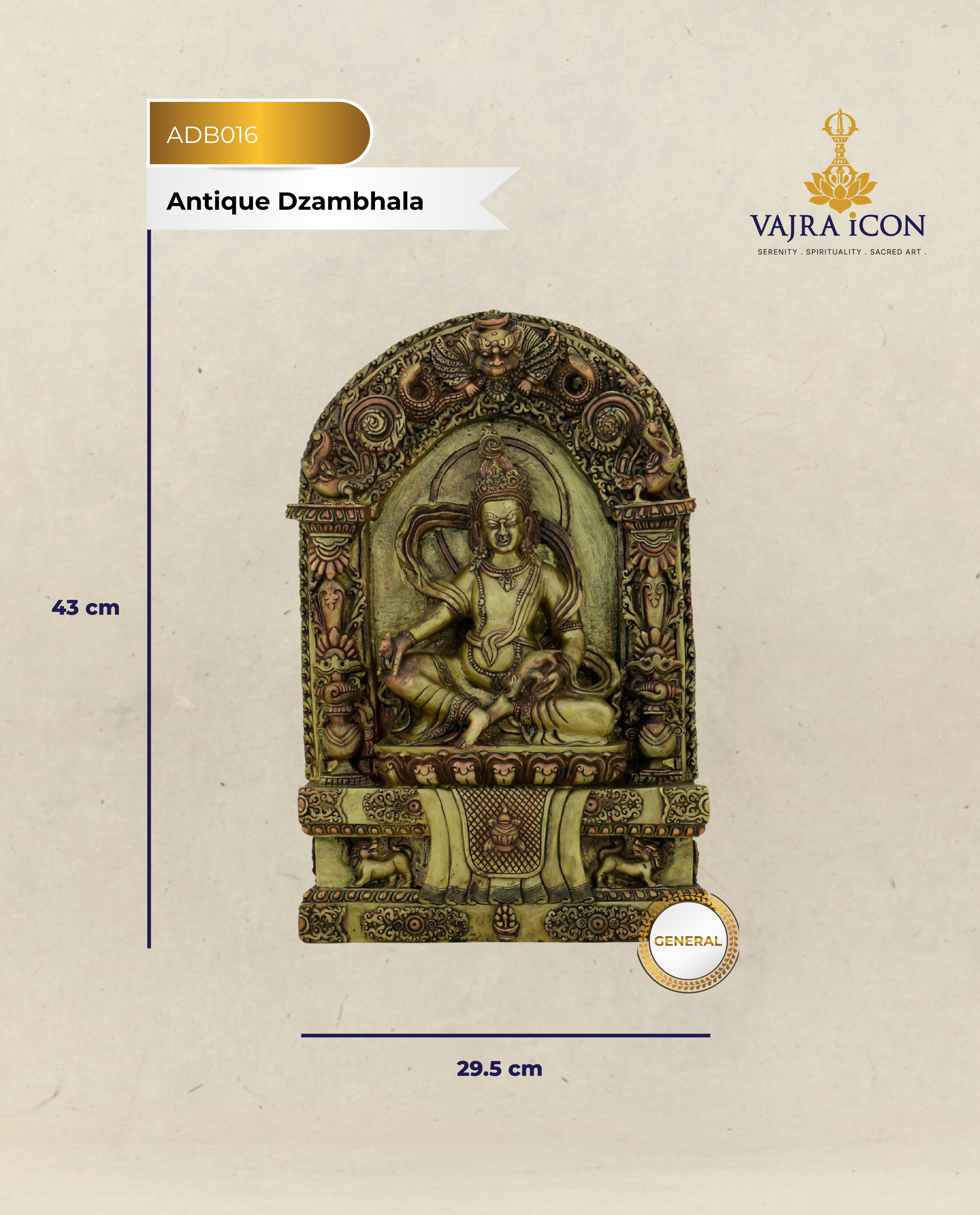 Wealth Enthroned in Copper | Nepalese Antique Dzambhala Shrine Statue