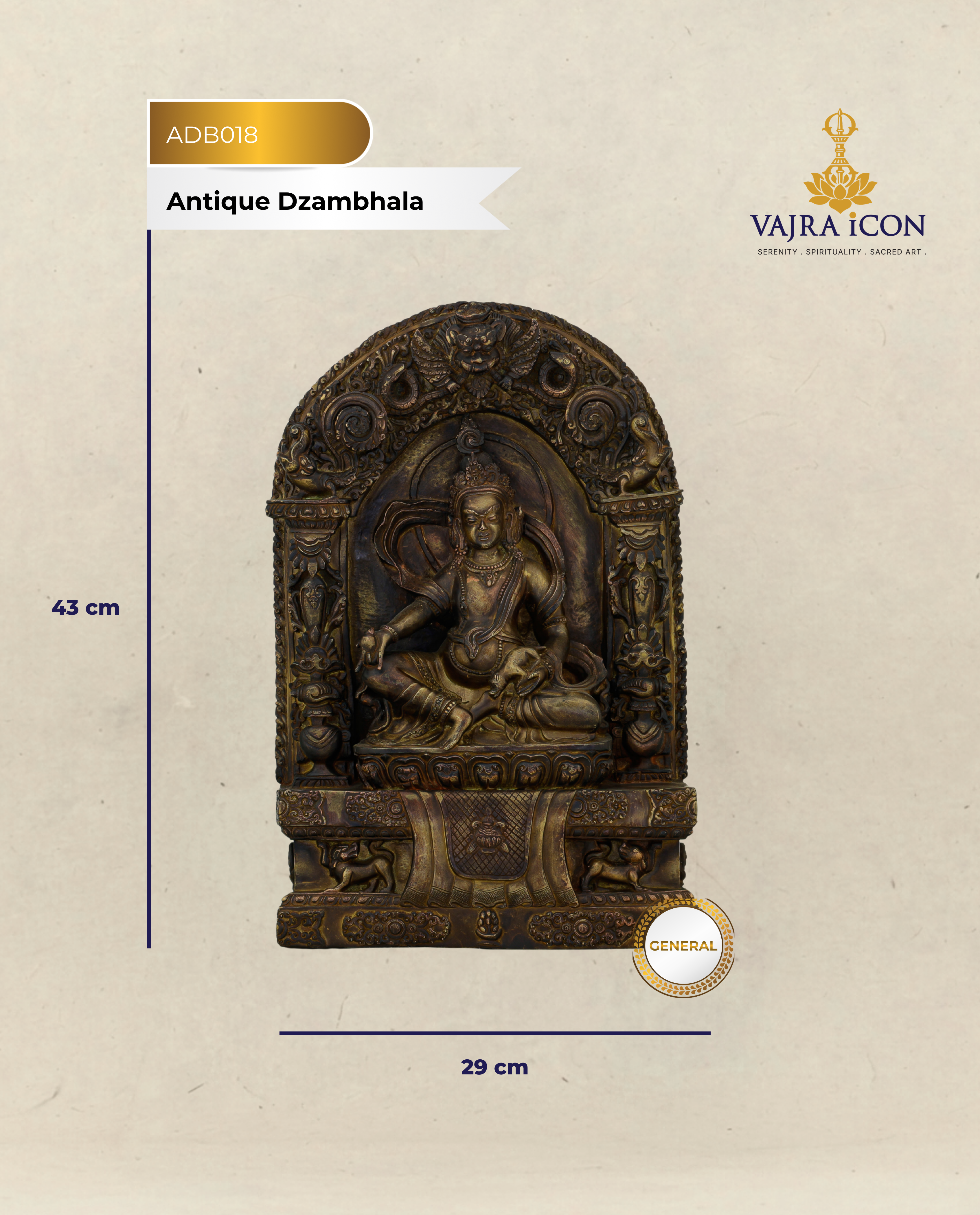 Copper-Kissed and Crown-Adorned | Nepalese Antique Dzambhala Shrine Statue That Flows With Fortune