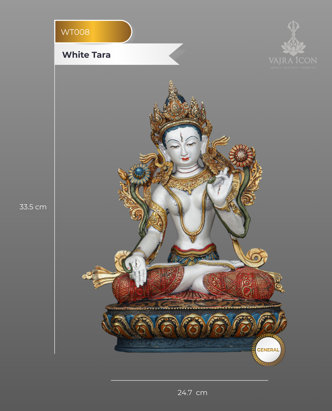Divine Gold-Plated White Tara Statue | Nepalese Masterpiece of Longevity and Compassion
