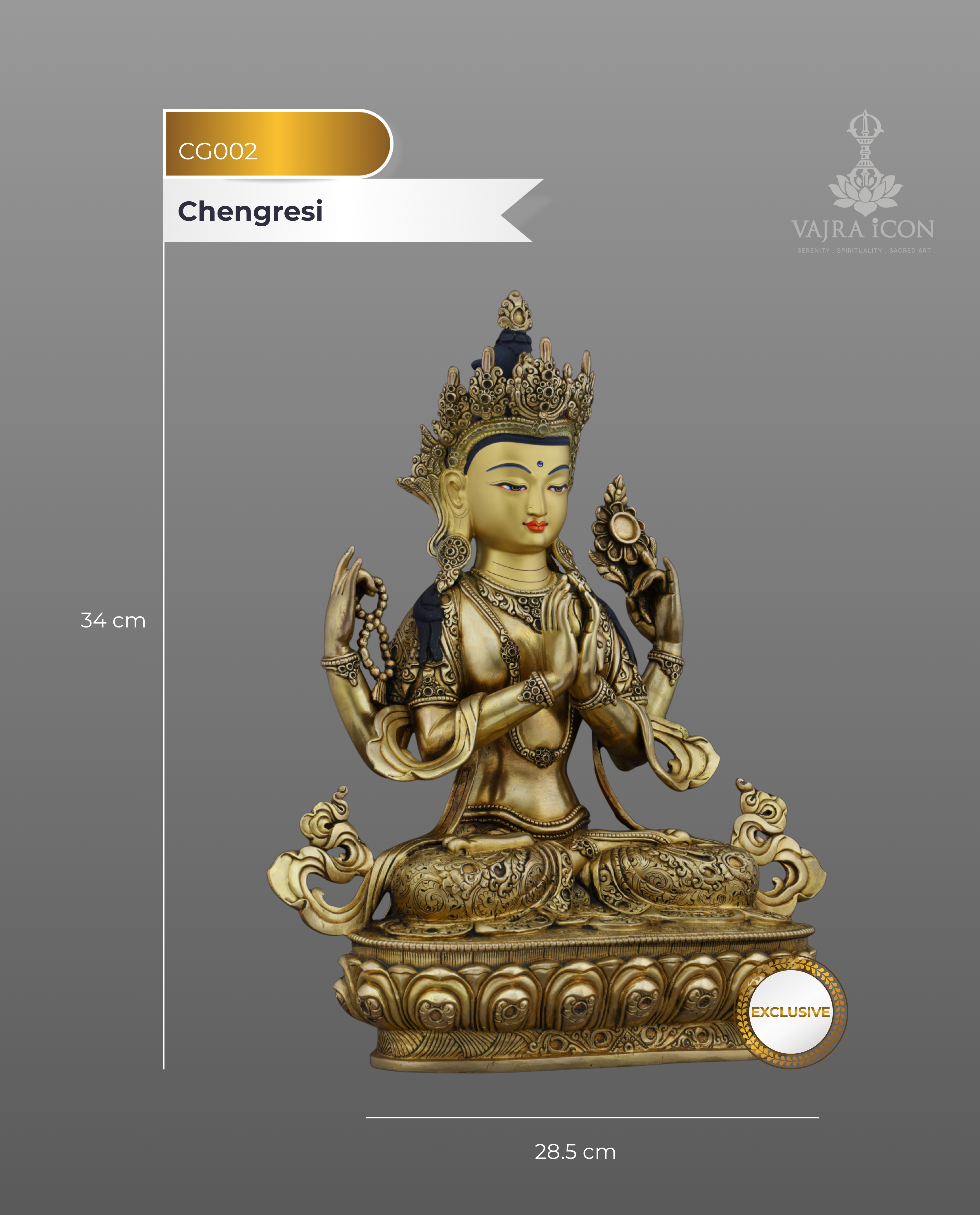 The Embodiment of Compassion | Handcrafted Chengresi Statue