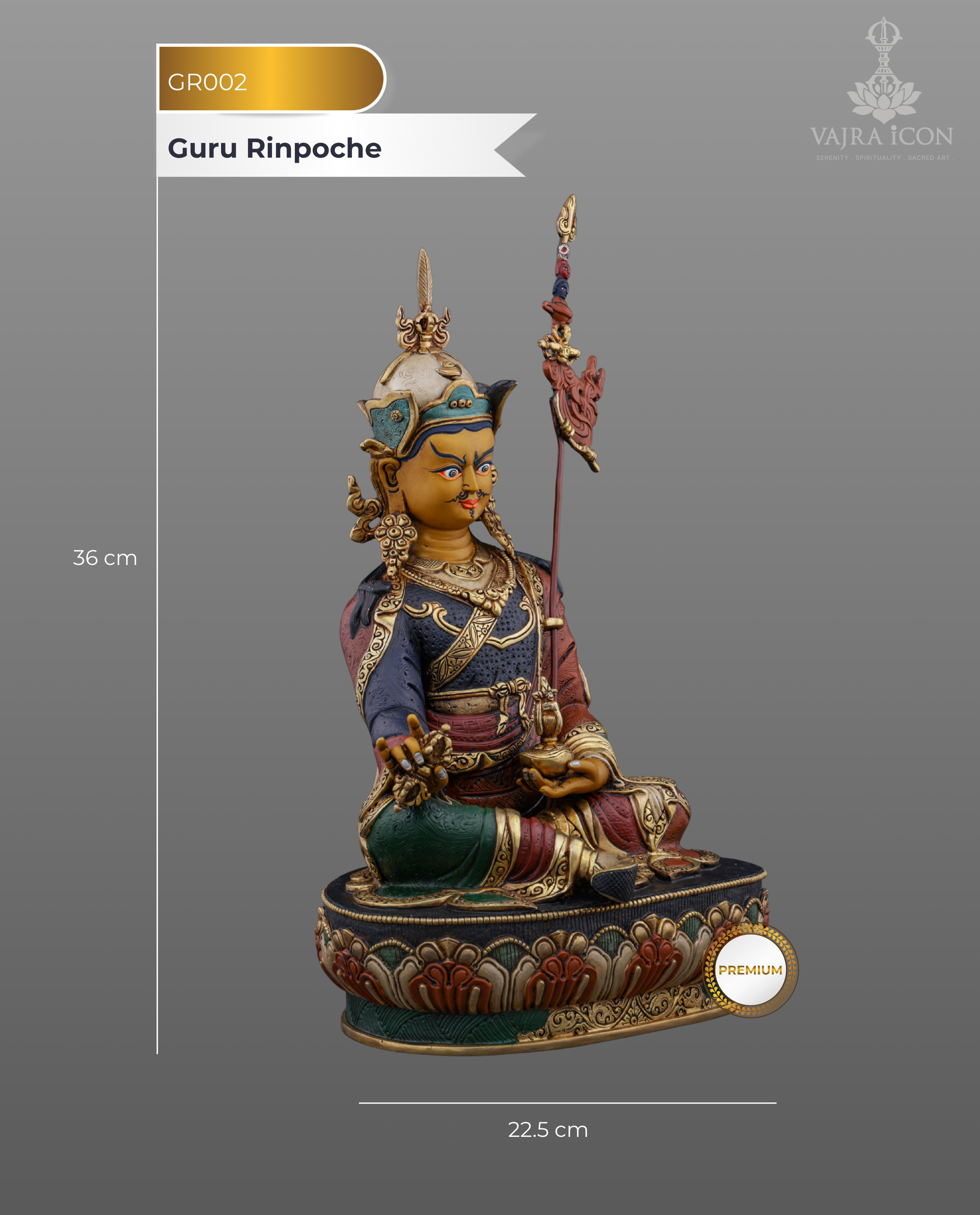 A Sacred Presence | Handcrafted Guru Ringpoche Statue - Authentic Handcrafted Statue