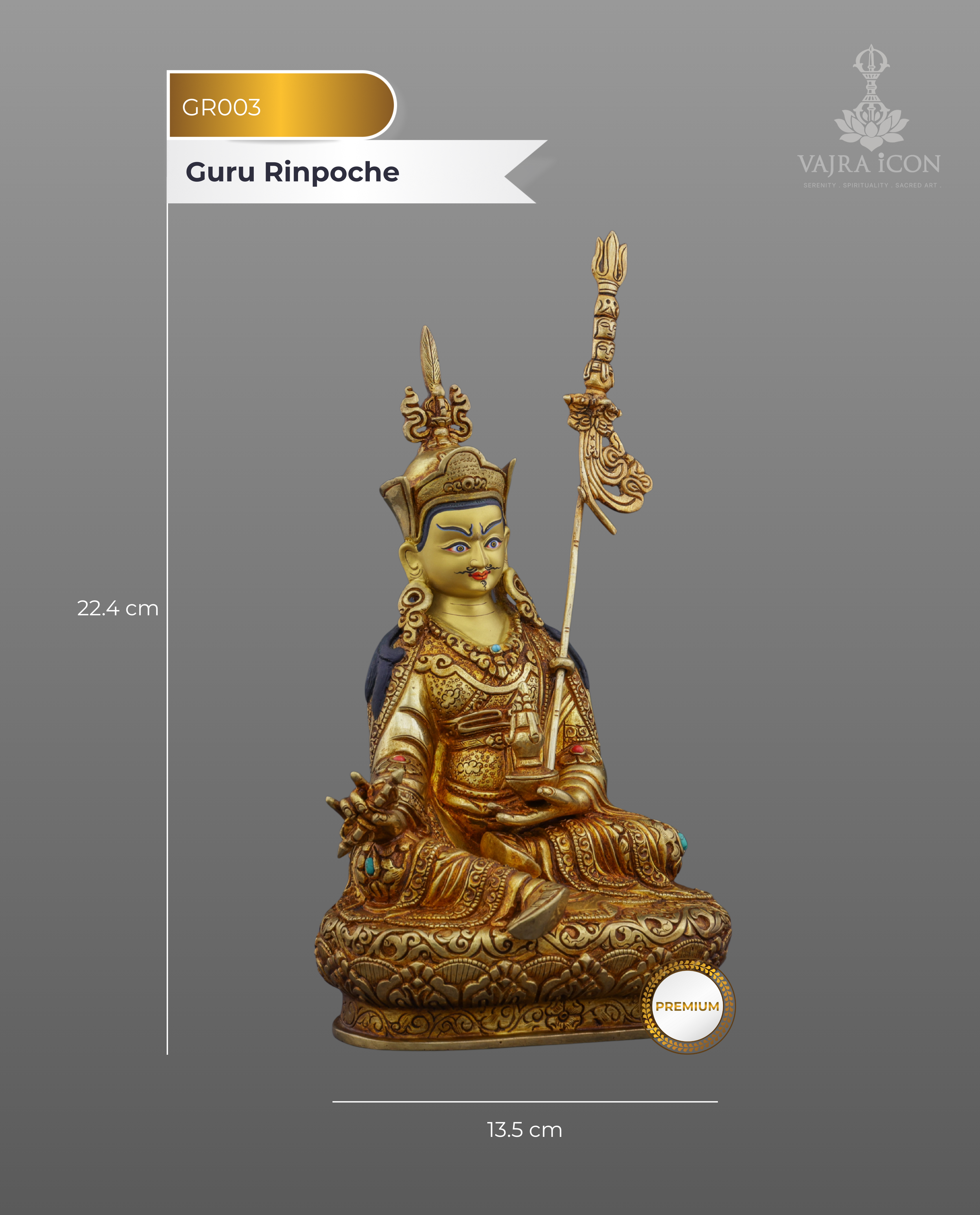 Golden Radiance | Exquisite Guru Ringpoche Masterpiece