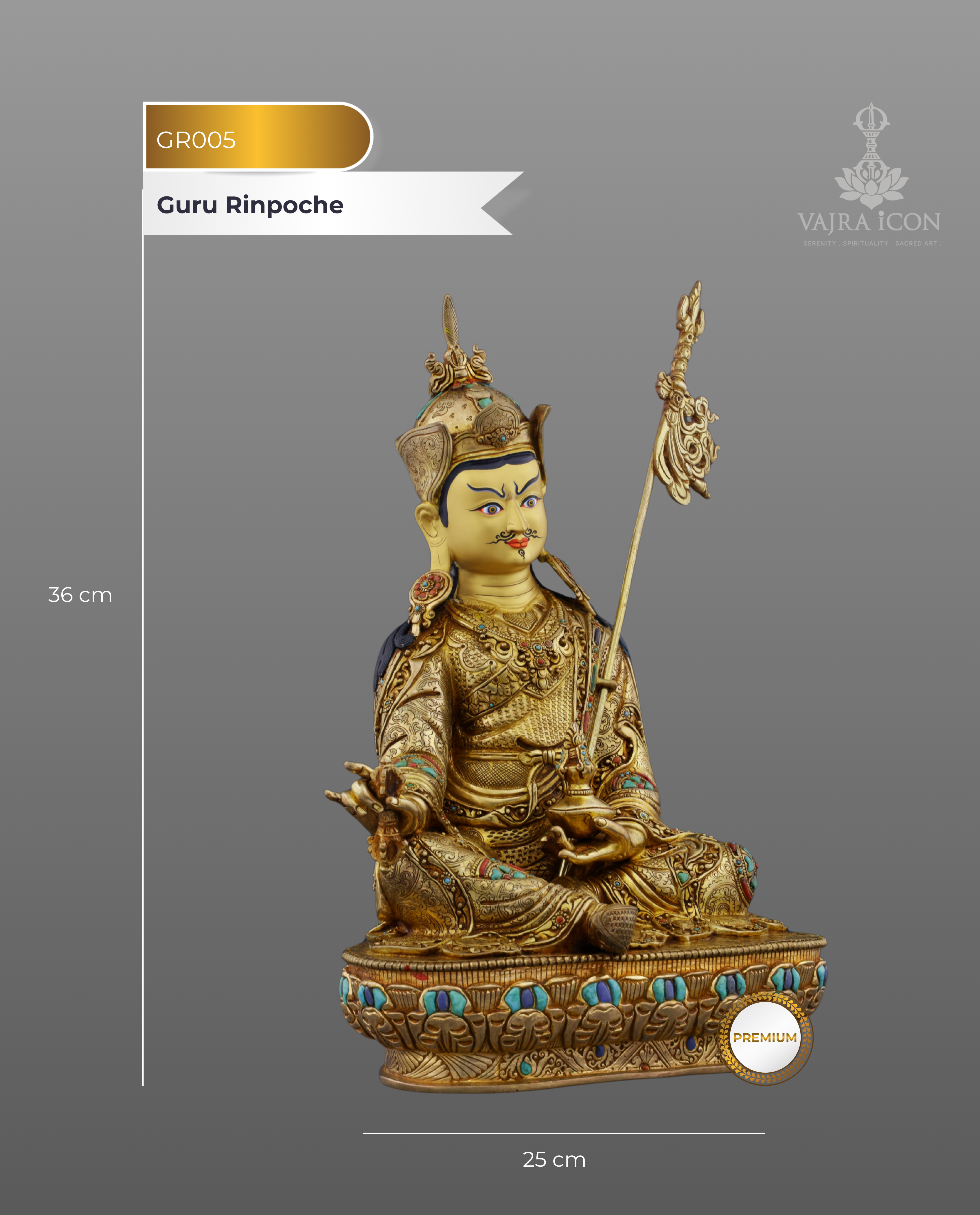 Sacred Presence | The Magnificent Guru Rinpoche Handcrafted Statue