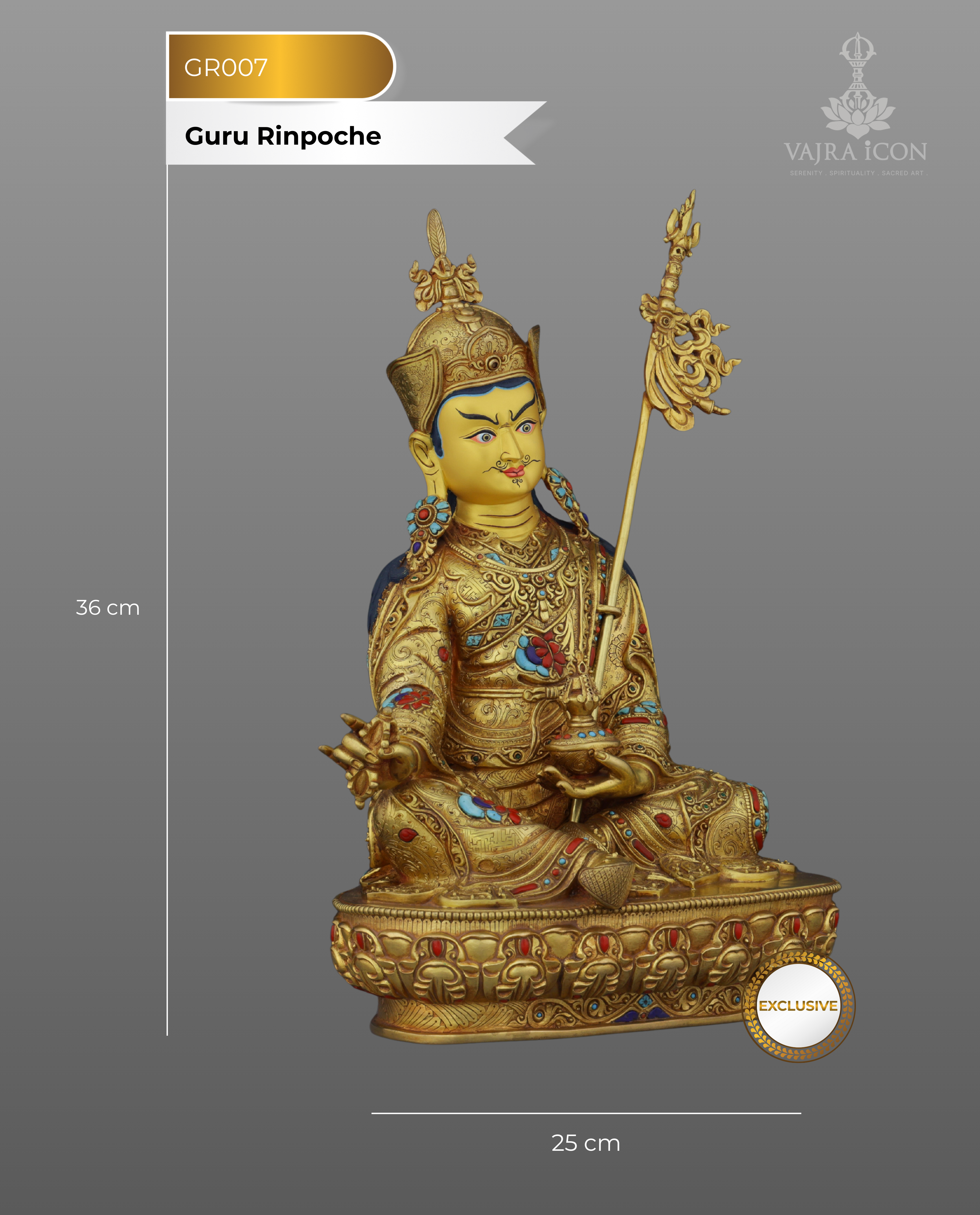 Exquisite Handcrafted Guru Rinpoche Statue | A Sacred Tibetan Buddhist Masterpiece