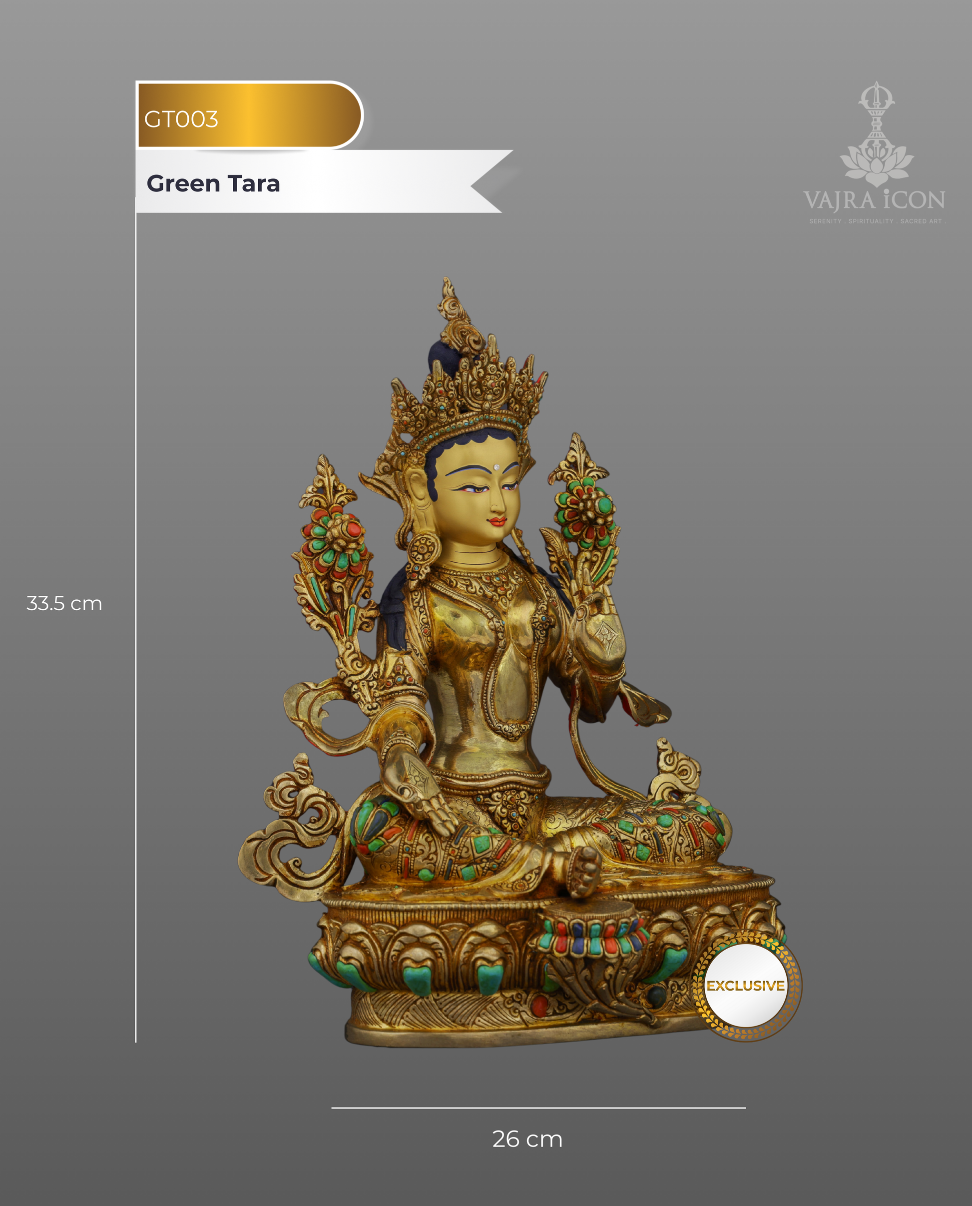 Divine Compassion | The Exquisite Green Tara Handcrafted Statue - Authentic Handcrafted Statue