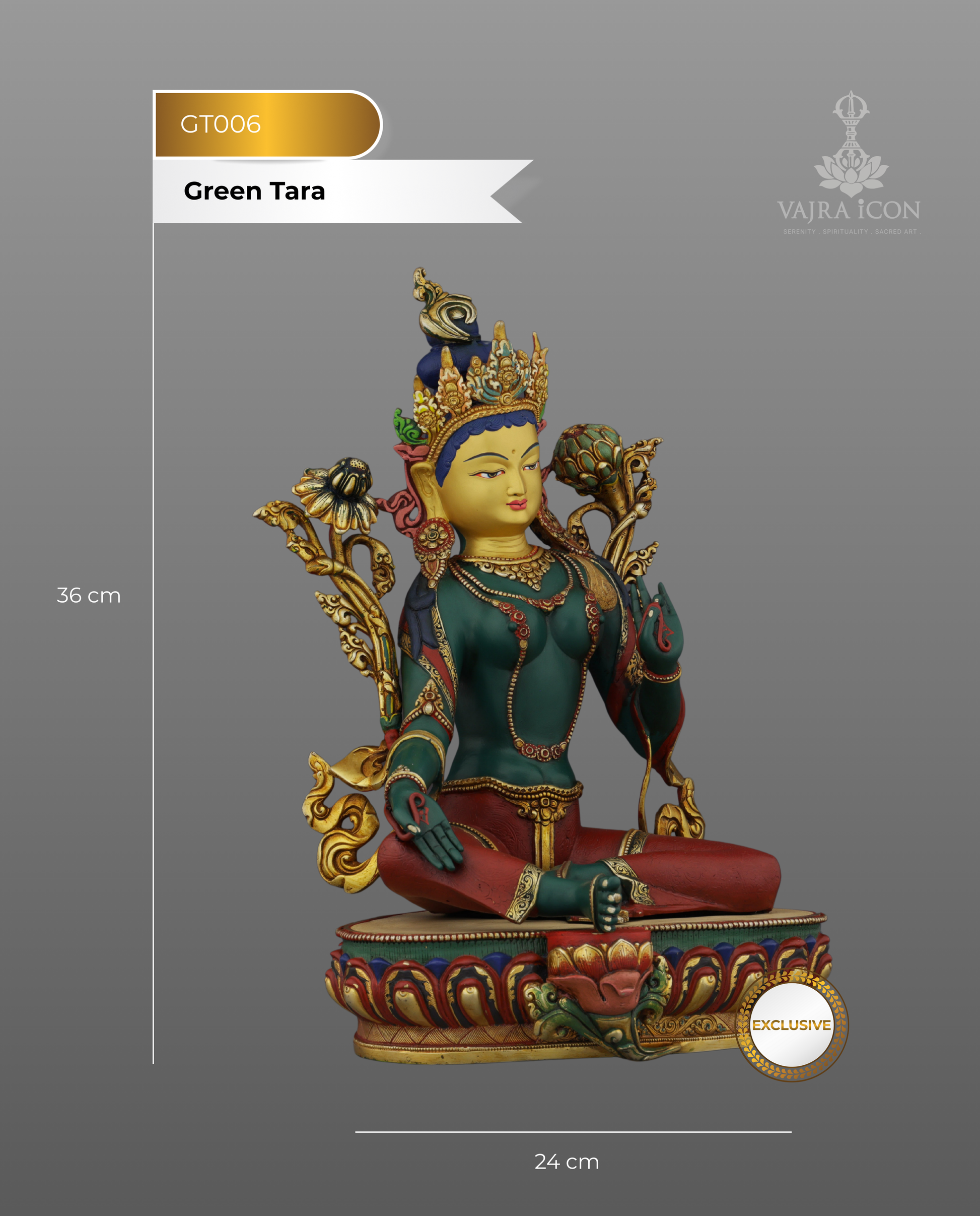 Exquisite Nepalese Handmade Green Tara Statue | A Masterpiece of Spiritual Artistry - Authentic Handcrafted Statue