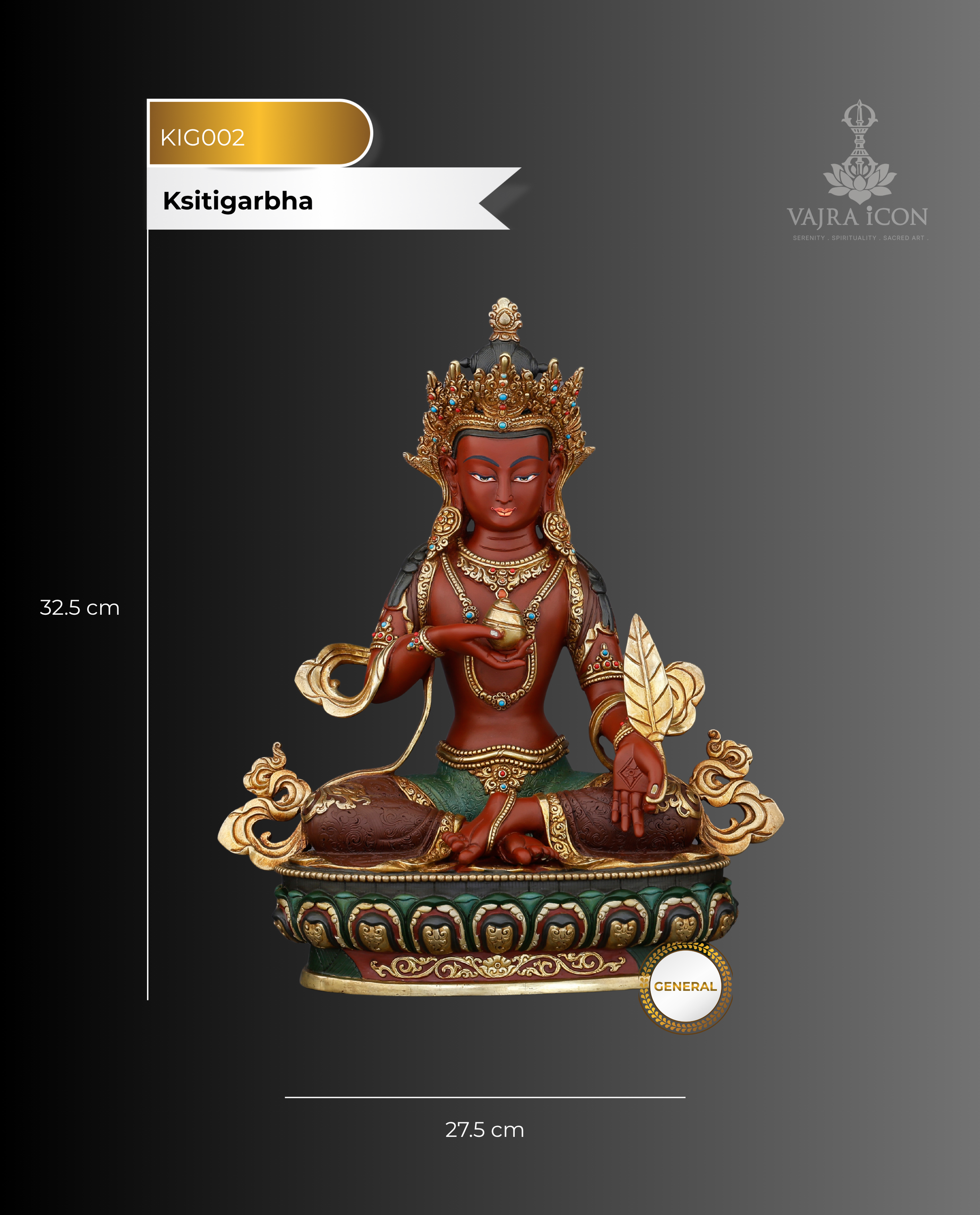 He Waits Until the Last Soul Is Free | Handcrafted Ksitigarbha From Nepal - Authentic Handcrafted Statue