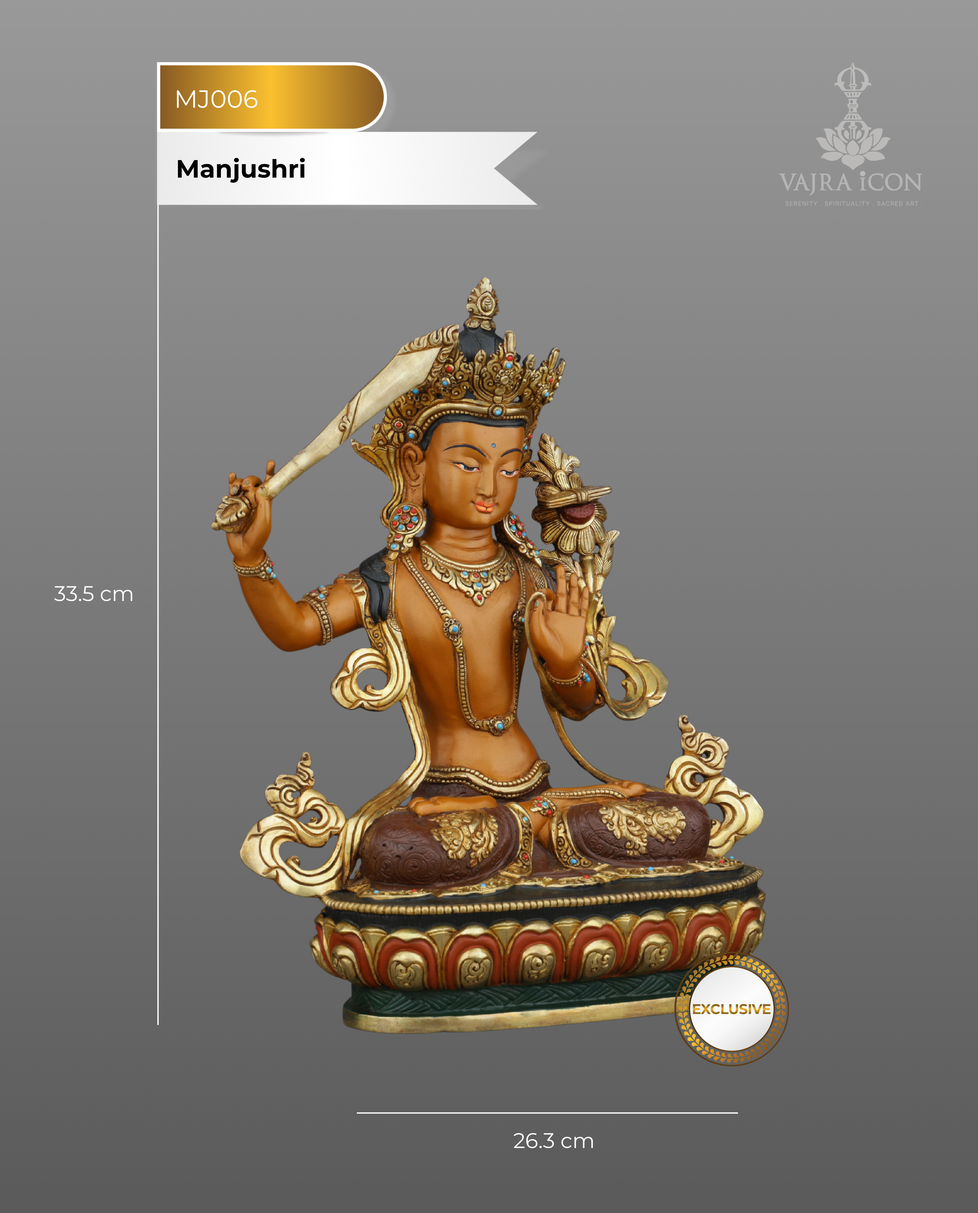 The Sword of Wisdom | Masterfully Crafted Manjushri Statue