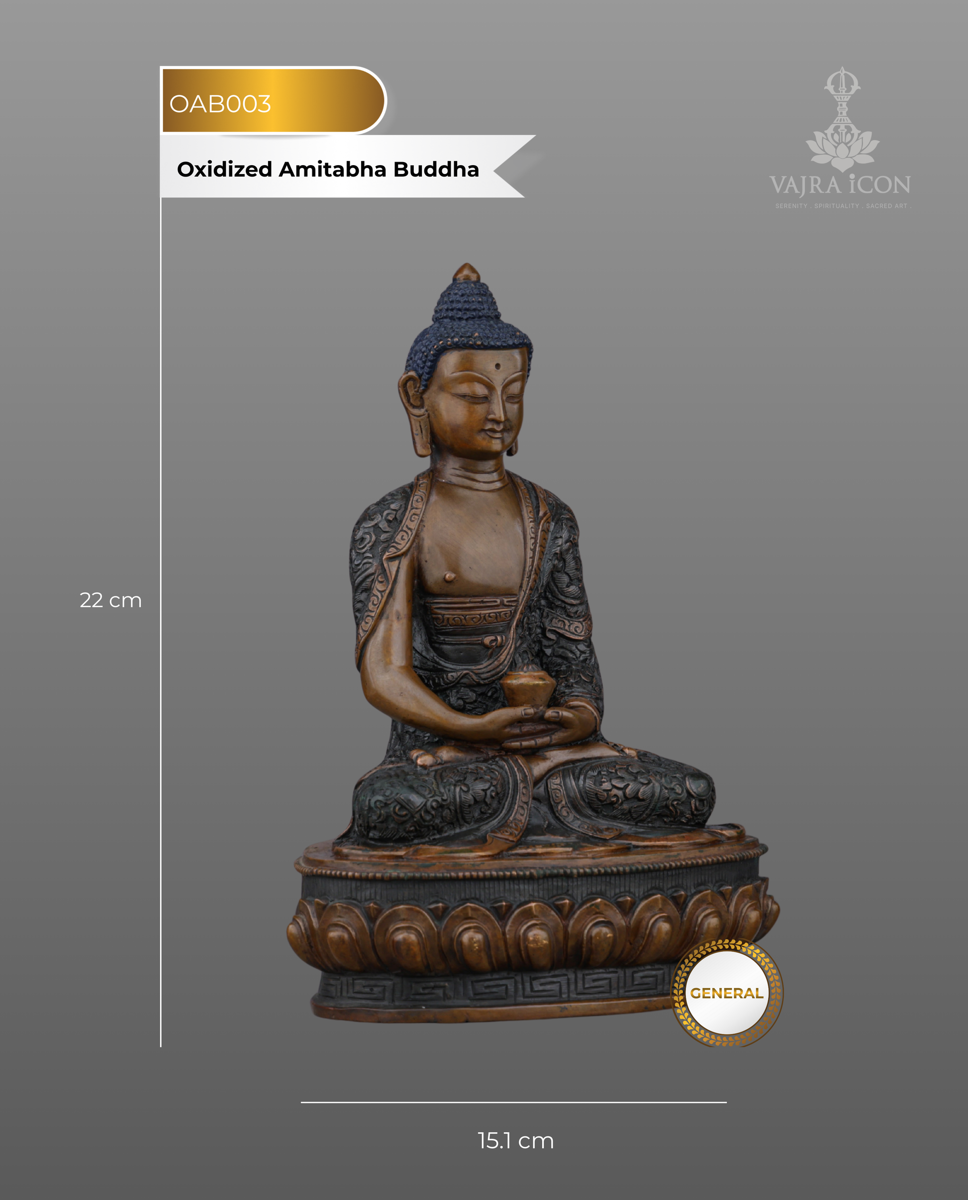 Oxidized Amitabha Buddha Statue | Timeless Gateway to Infinite Light - Authentic Handcrafted Statue