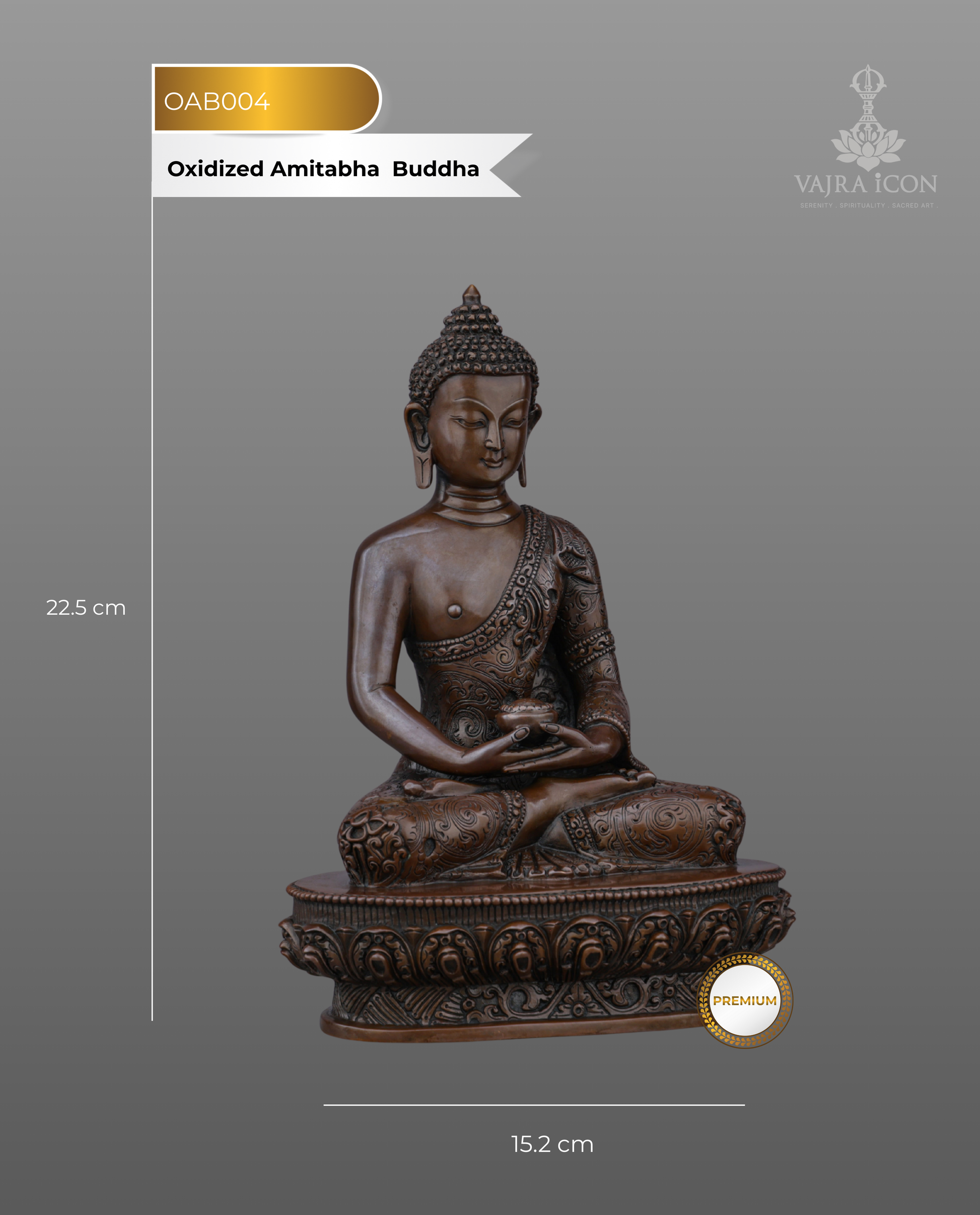 Oxidized Amitabha Buddha Statue | Eternal Serenity in Sacred Bronze - Authentic Handcrafted Statue