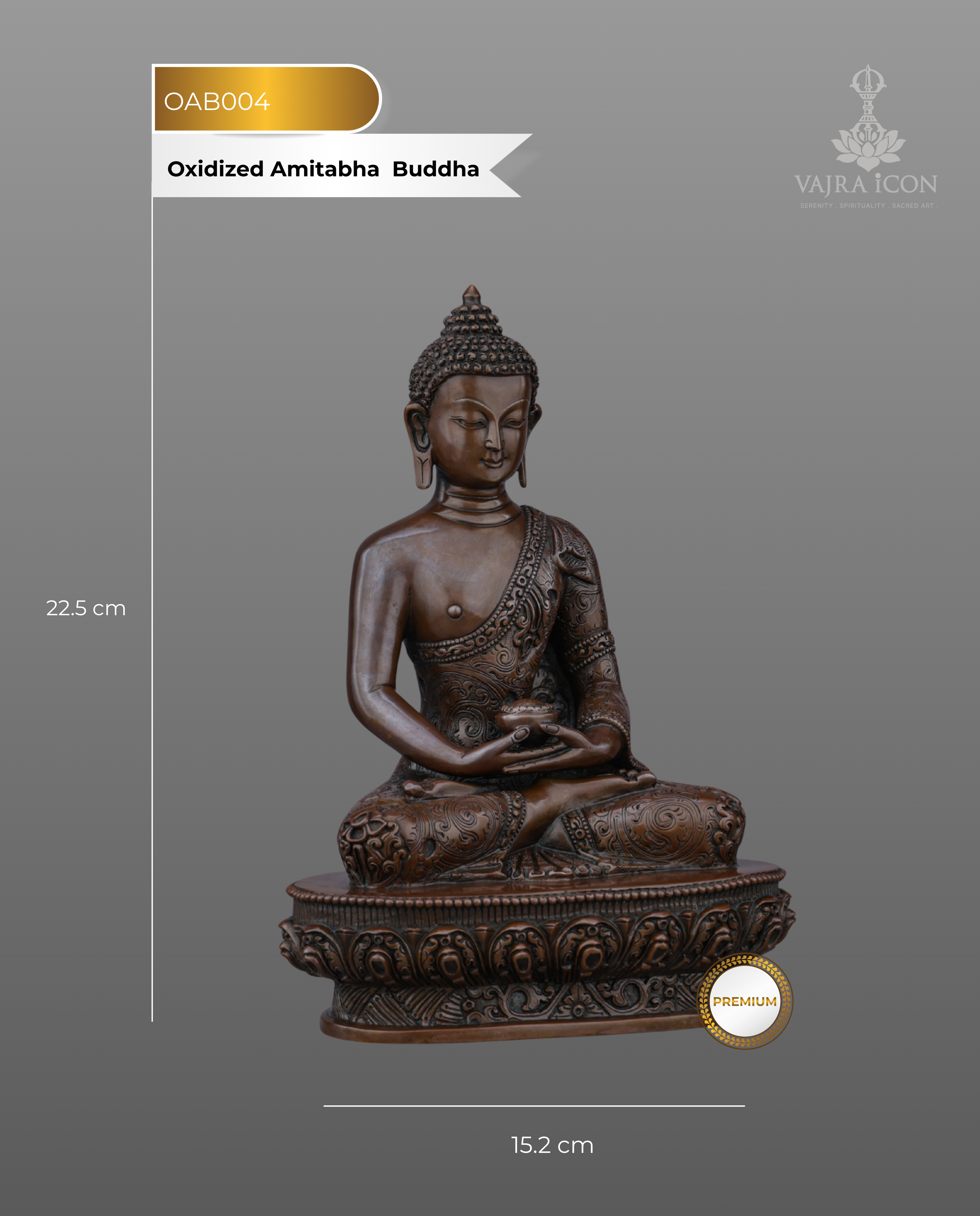 Oxidized Amitabha Buddha Statue | Eternal Serenity in Sacred Bronze