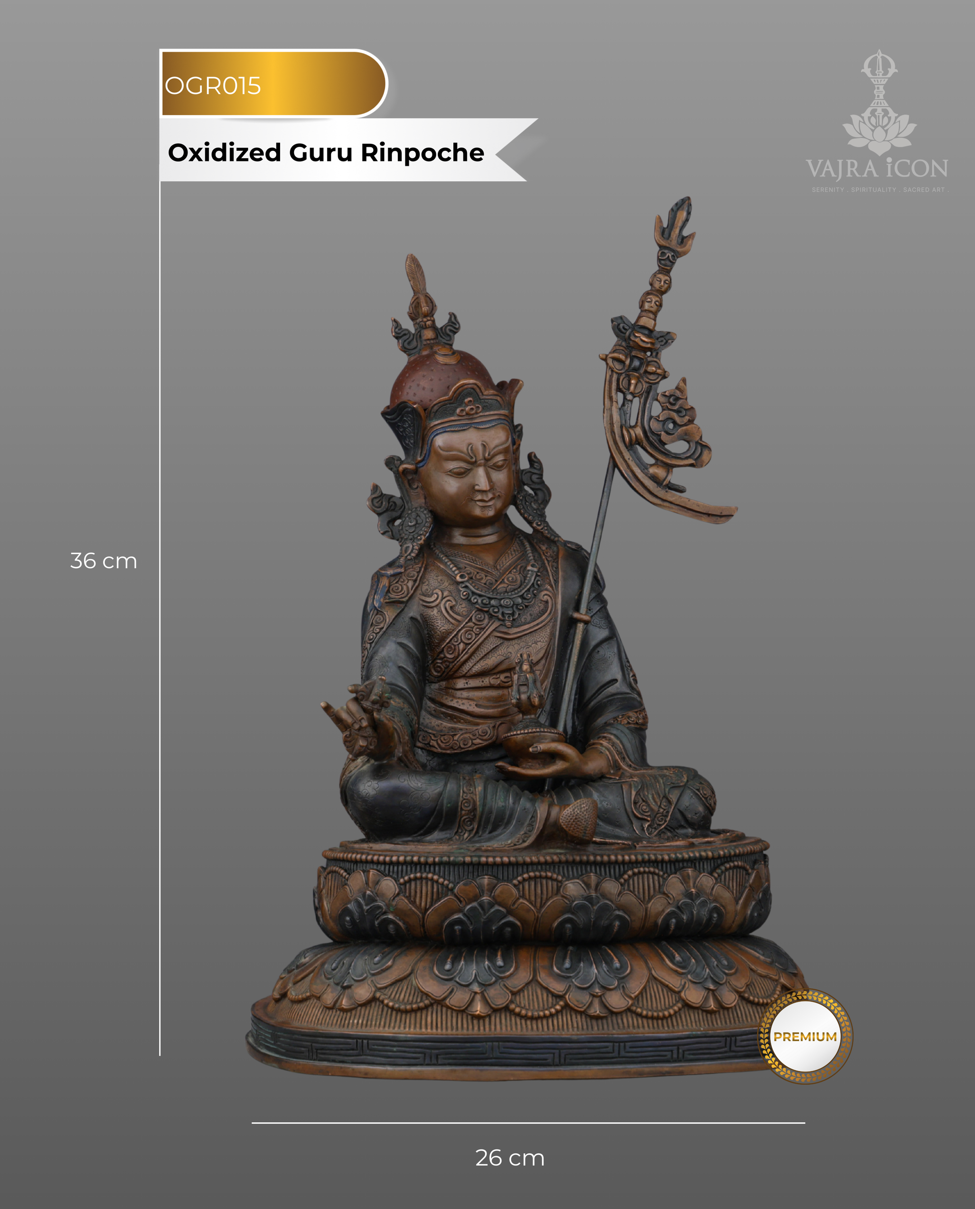 Guru Rinpoche Statue | The Lotus-Born Master in Sacred Bronze - Authentic Handcrafted Statue