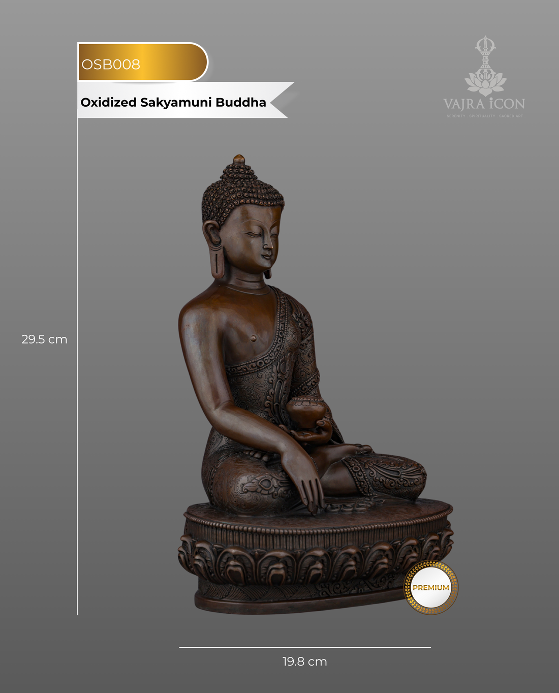 Oxidized Sakyamuni Buddha | Timeless Elegance in Nepalese Bronze Artistry - Handcrafted Buddhist Statue - Authentic Sacred Art