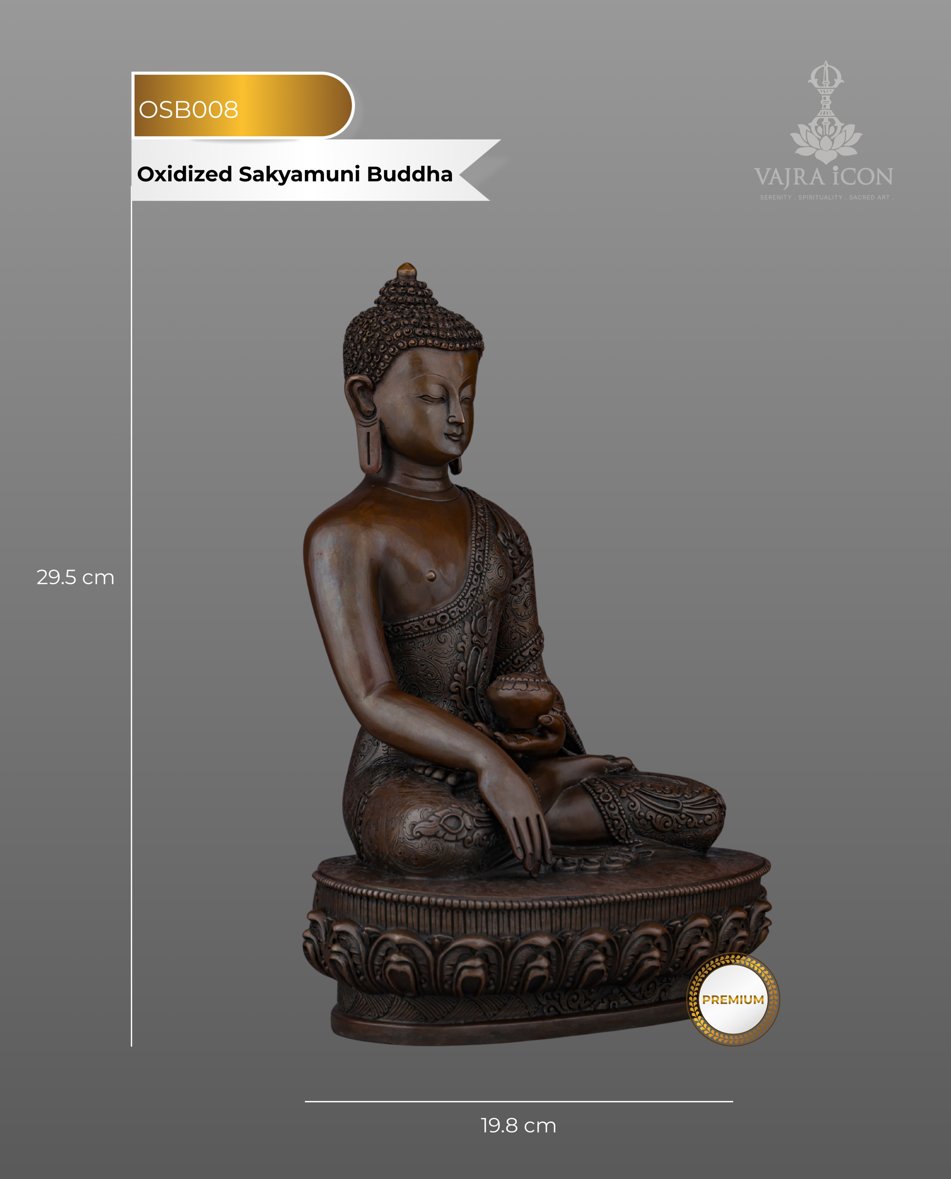 Oxidized Sakyamuni Buddha | Timeless Elegance in Nepalese Bronze Artistry - Authentic Handcrafted Statue