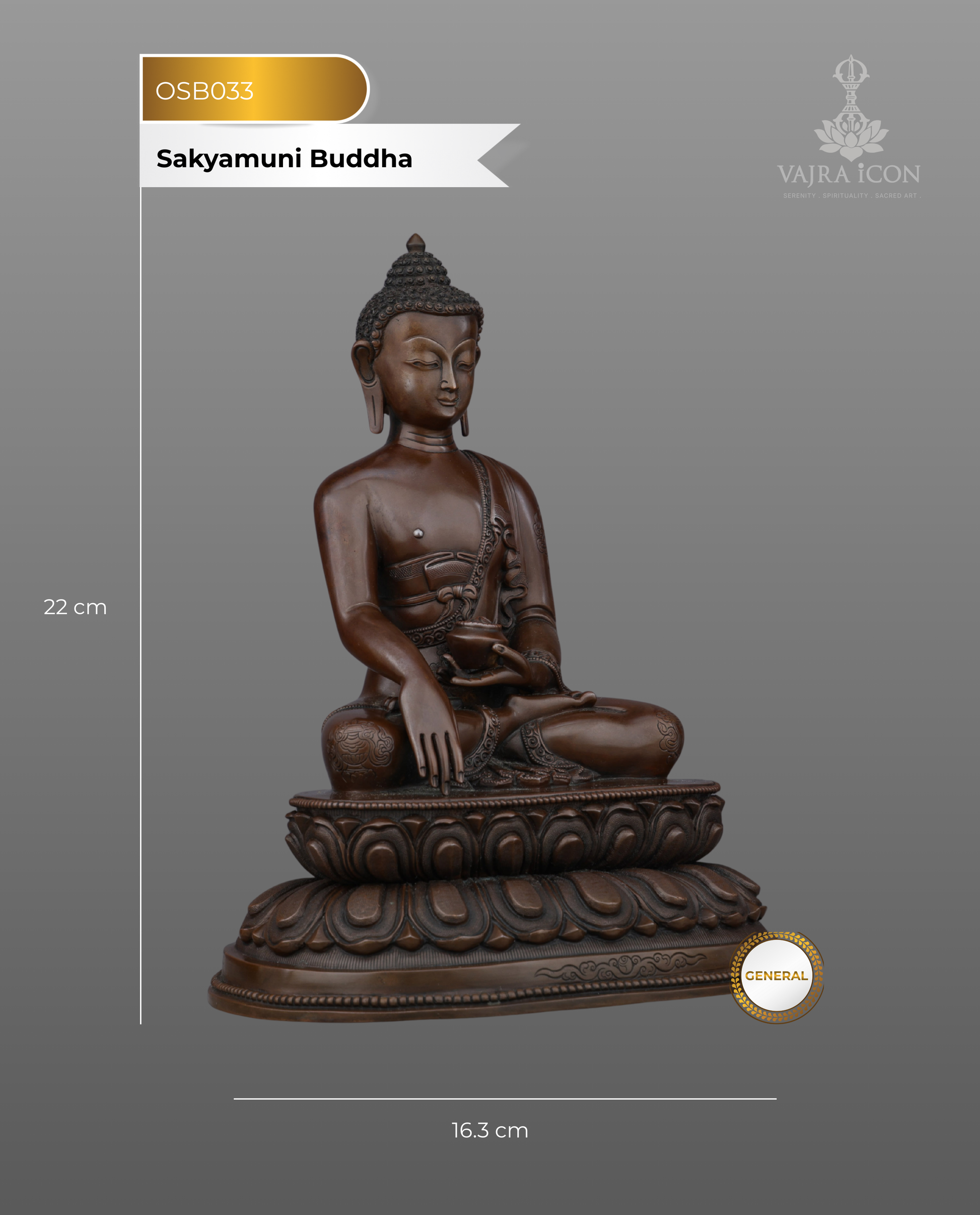 Oxidized Serenity | Handcrafted Sakyamuni Buddha from the Himalayas - Authentic Handcrafted Statue