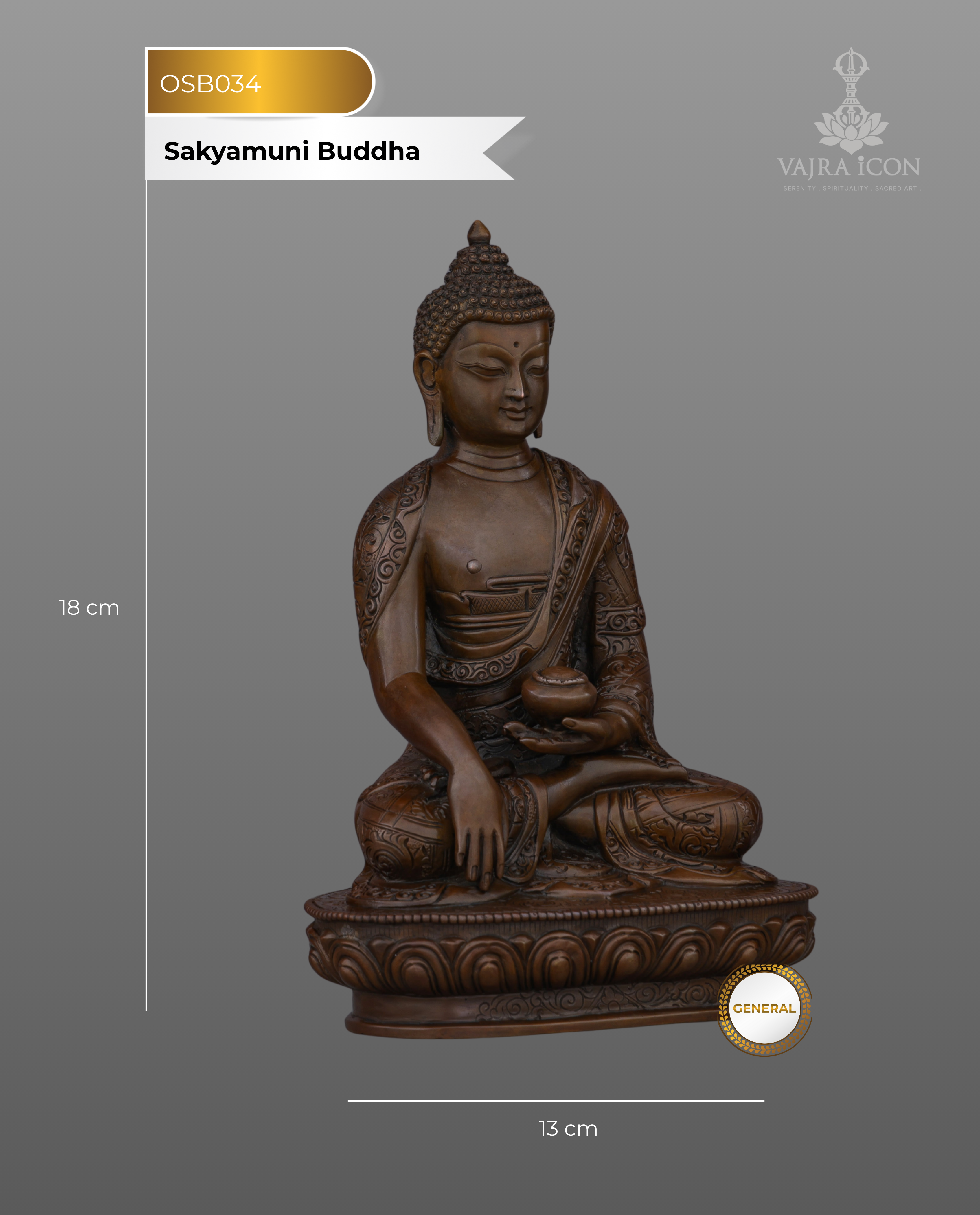 Sacred Himalayan Craft | Oxidized Sakyamuni Buddha Statue