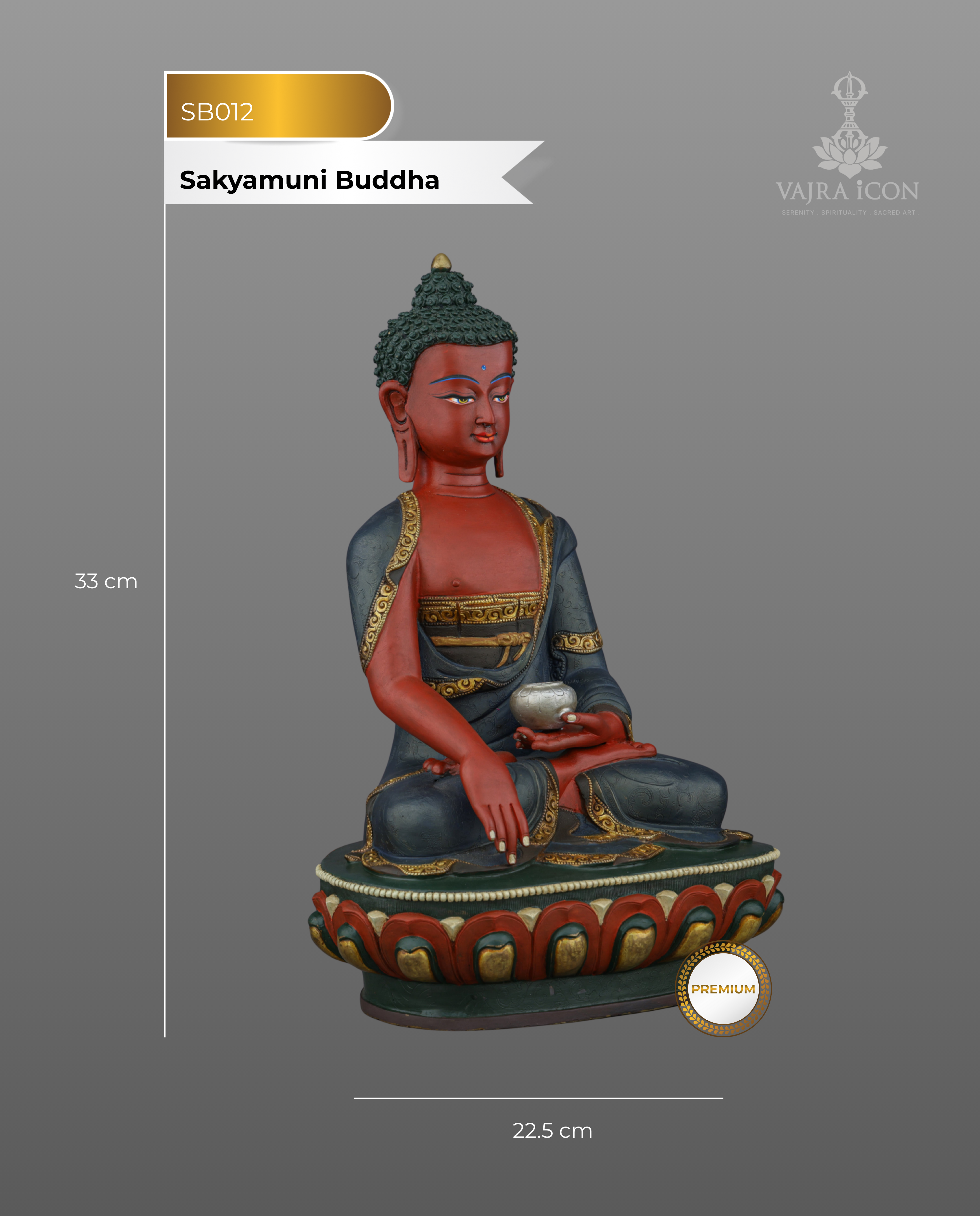 Stunning Hand-Painted Sakyamuni Buddha Statue | Nepal's Masterful Tribute to the Enlightened One