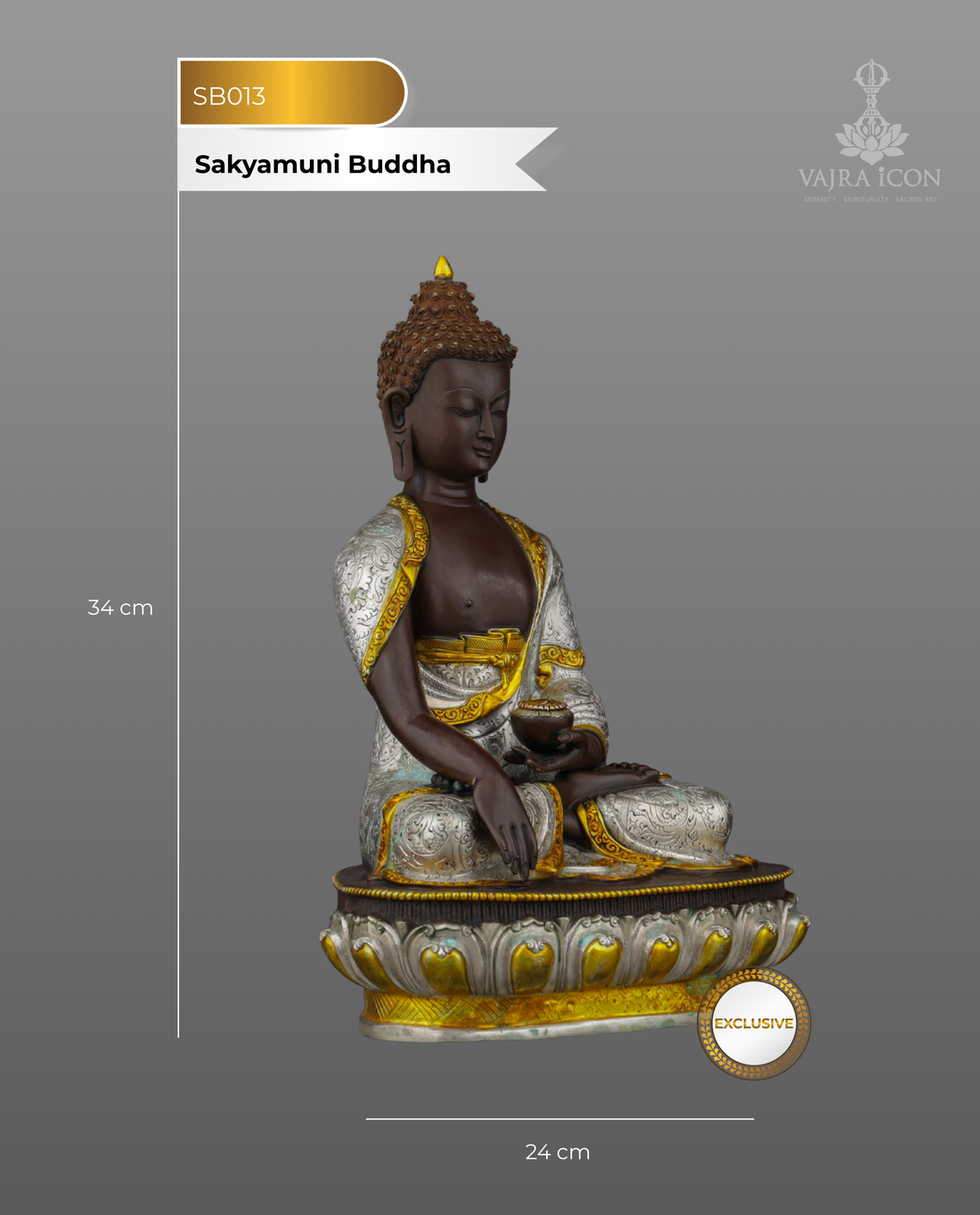 Magnificent Oxidized Sakyamuni Buddha | Nepal's Timeless Tribute to Enlightenment - Handcrafted Buddhist Statue - Authentic Sacred Art