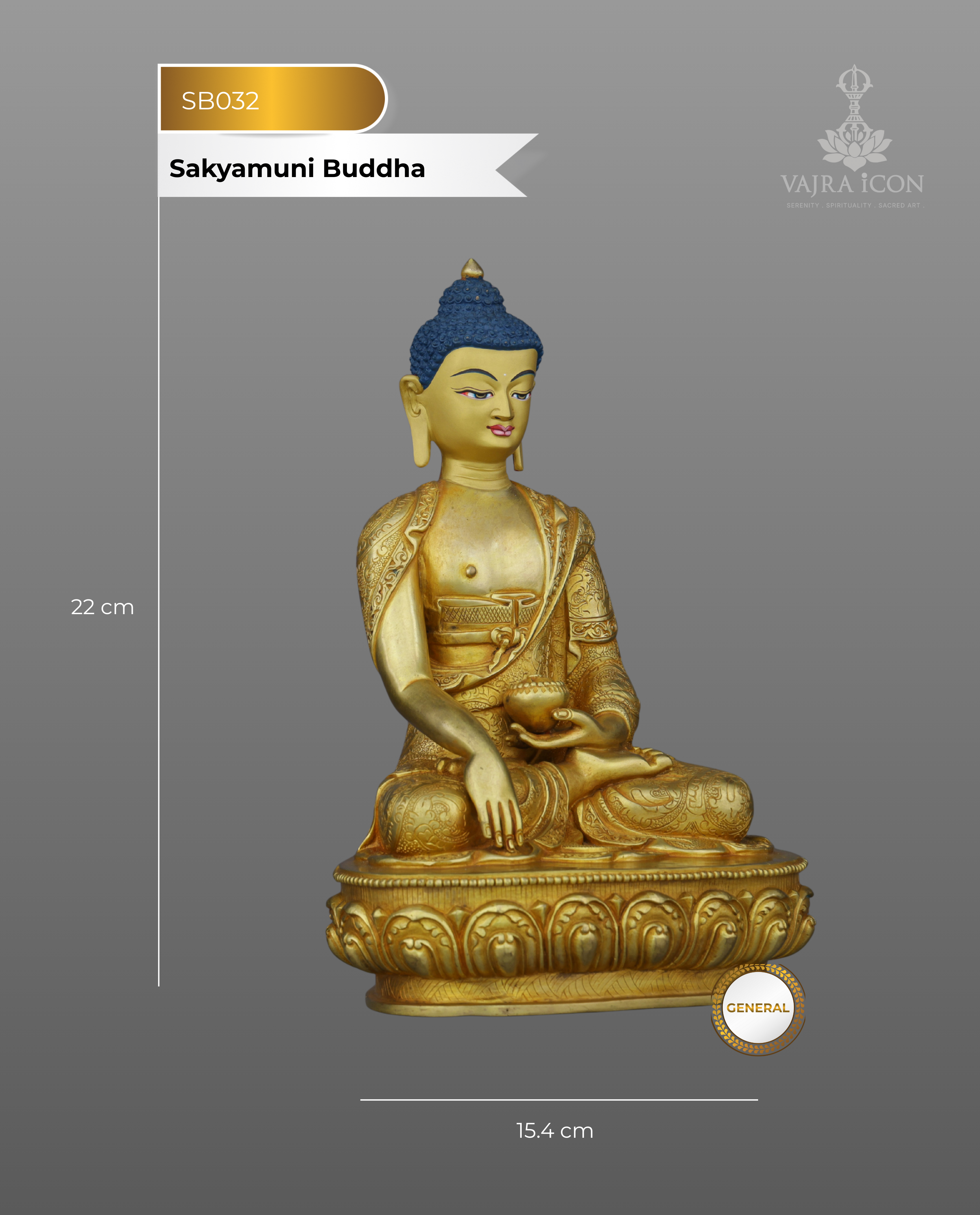 Golden Reverence | Handcrafted Sakyamuni Buddha Statue