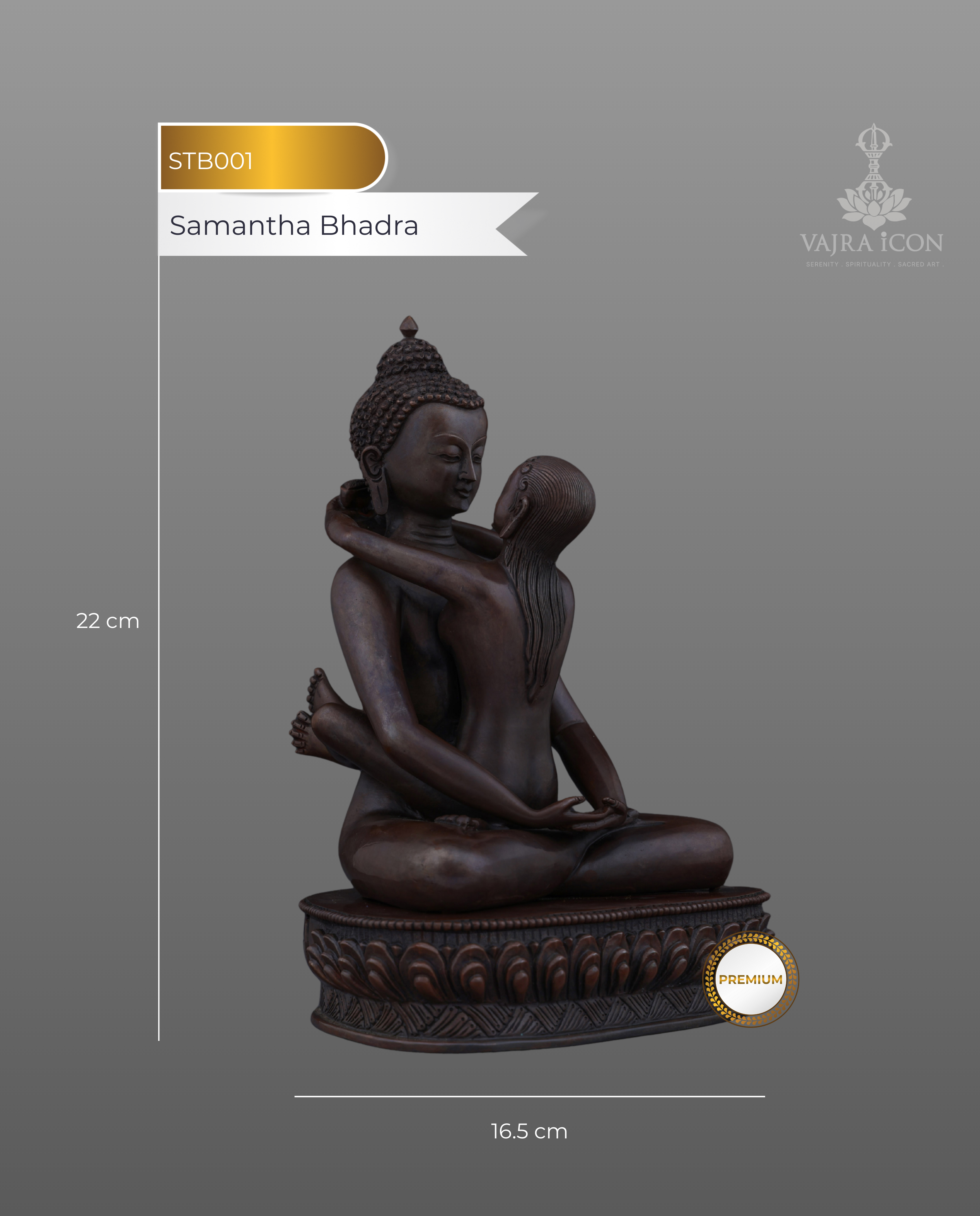 The Primordial Unity | Nepalese Handmade Oxidized Samantabhadra Union with Consort Statue