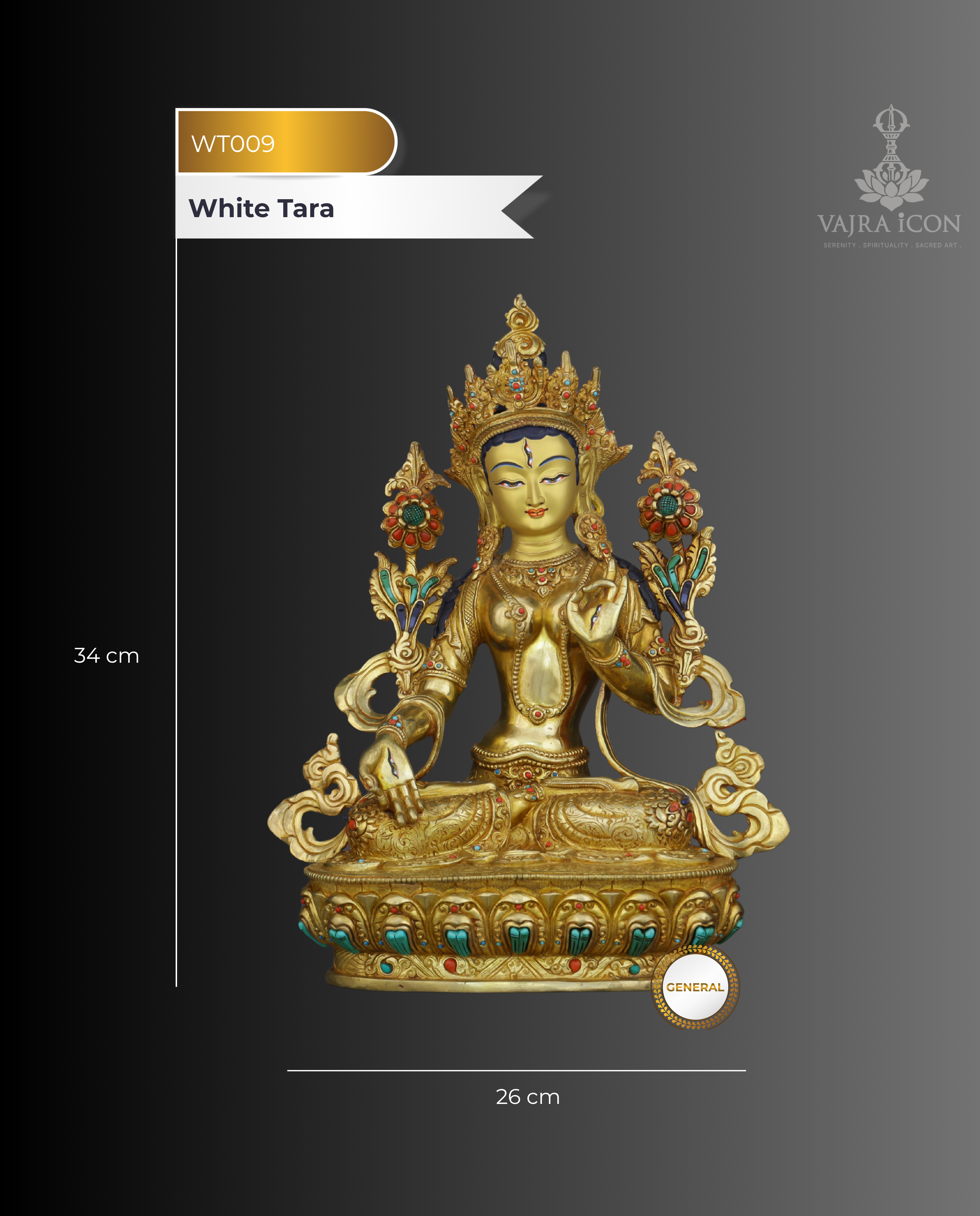 Seven Eyes of Wisdom | White Tara Statue