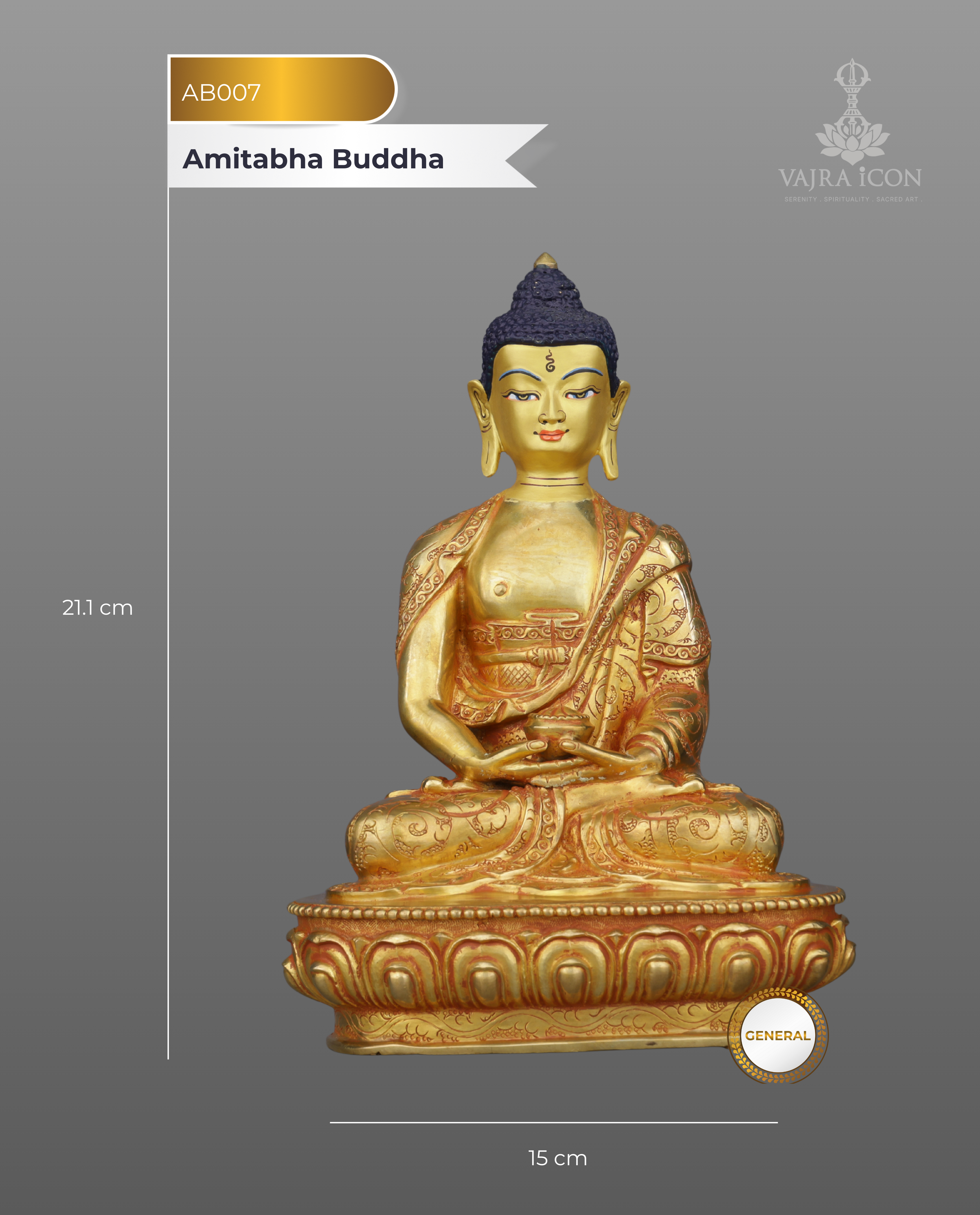 Luminous 24K Gold Gilded Amitabha Buddha | Lord of Infinite Light