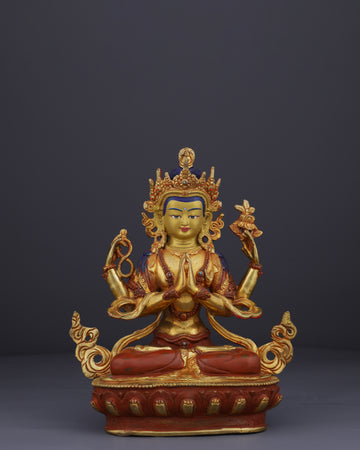 Divine Compassion | Handcrafted Nepalese Chengresi Statue