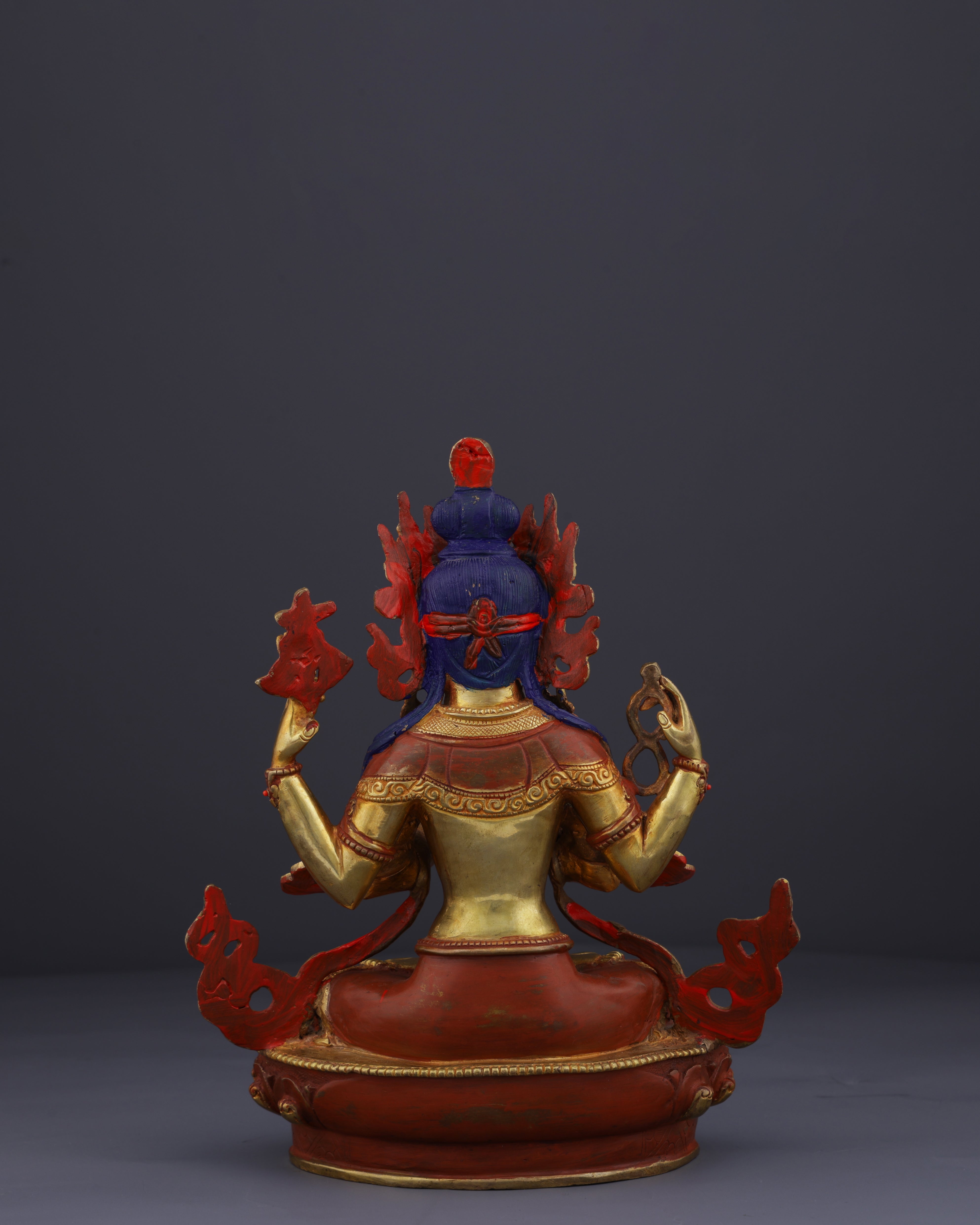 Divine Compassion | Handcrafted Nepalese Chengresi Statue