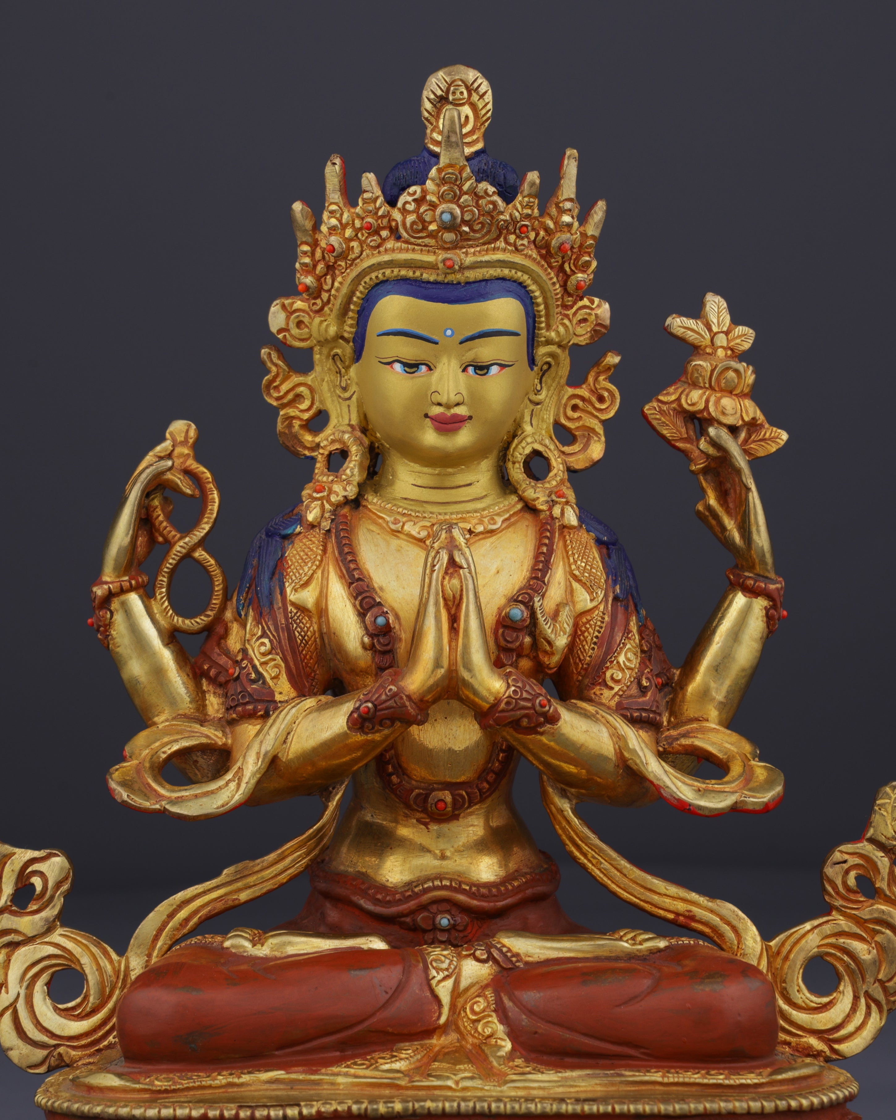 Divine Compassion | Handcrafted Nepalese Chengresi Statue